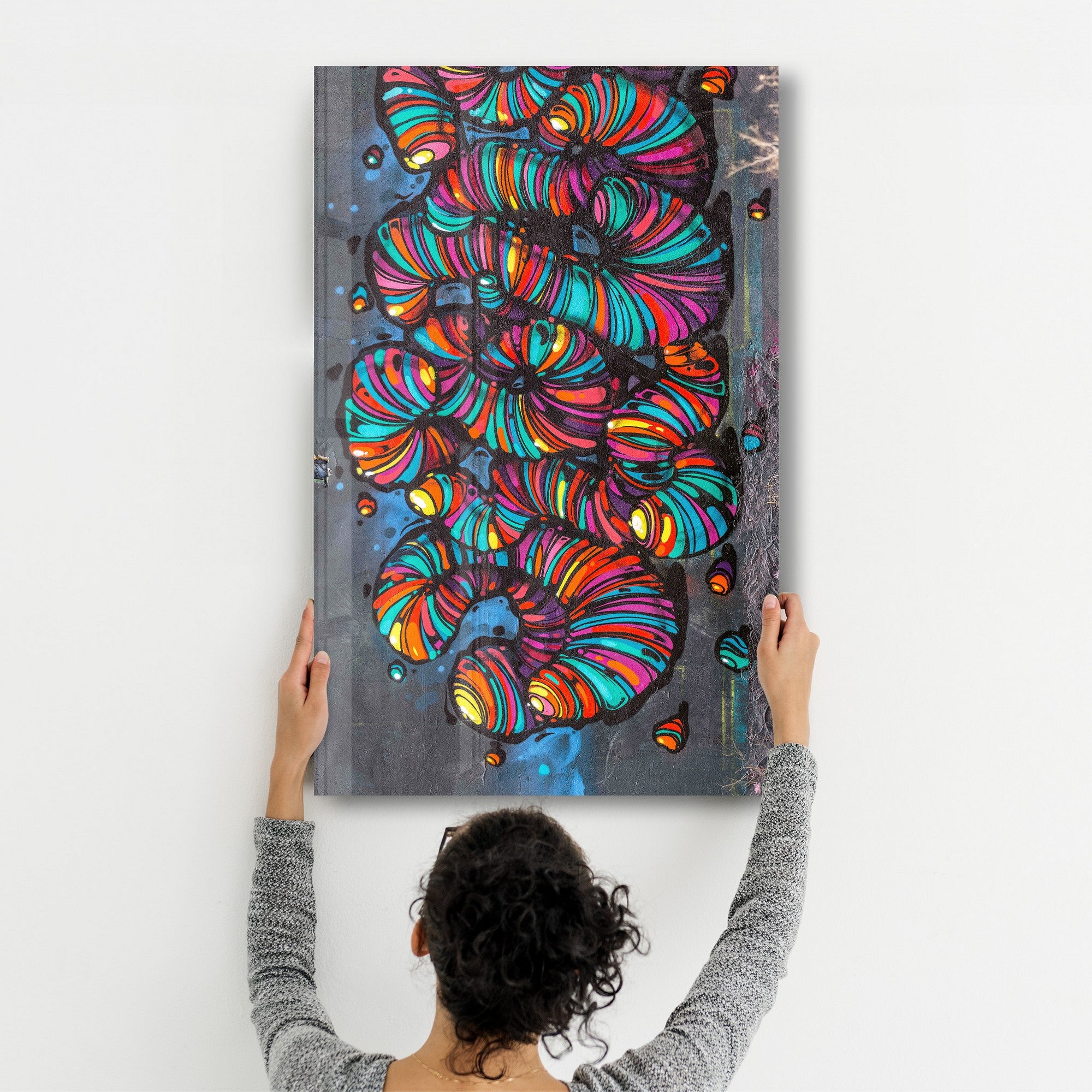 Arte Decorativa em Vidro Temperado Multicolor 70x110cm - Impressão UV de Alta Qualidade