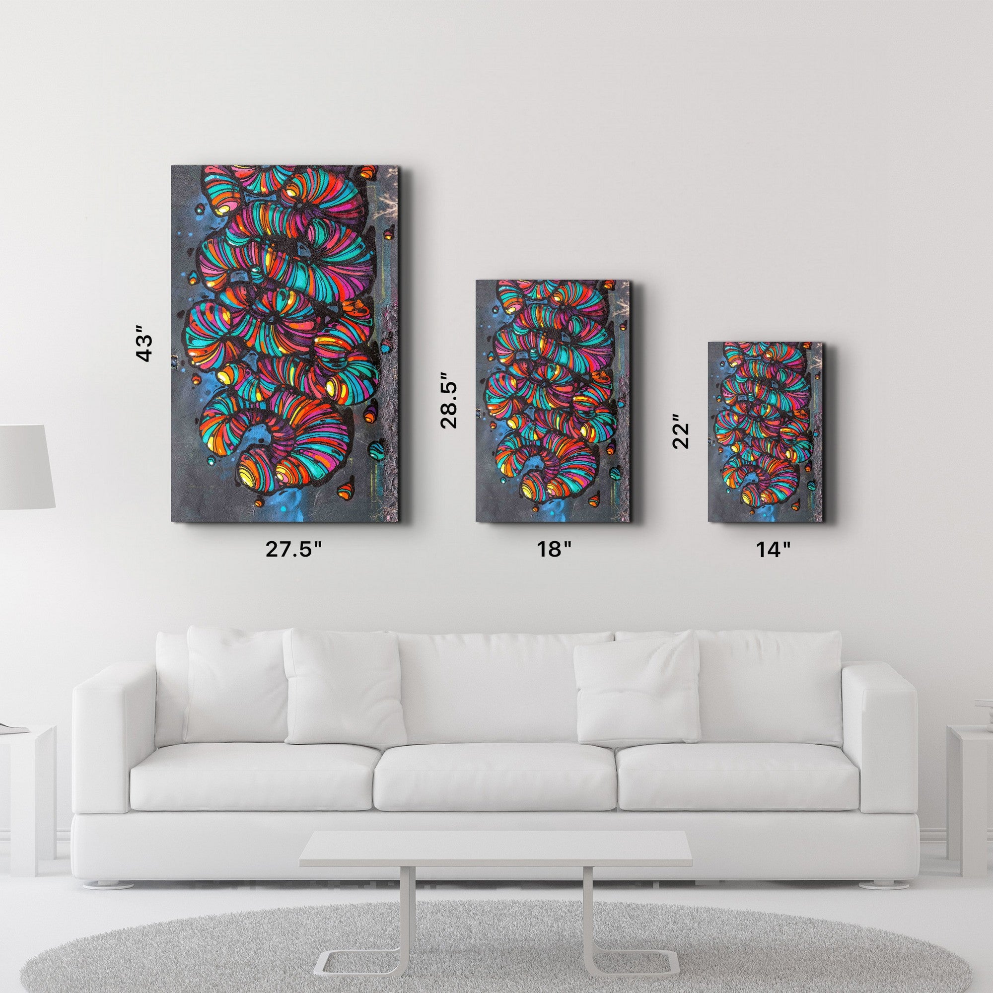 Arte Decorativa em Vidro Temperado Multicolor 70x110cm - Impressão UV de Alta Qualidade