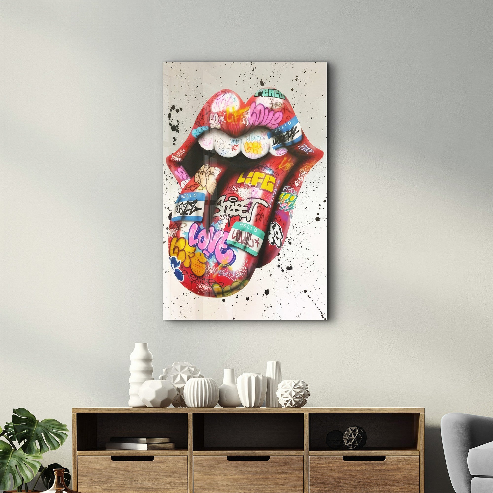 Arte Decorativa em Vidro Temperado Multicolor 70x110cm - Impressão UV de Alta Qualidade