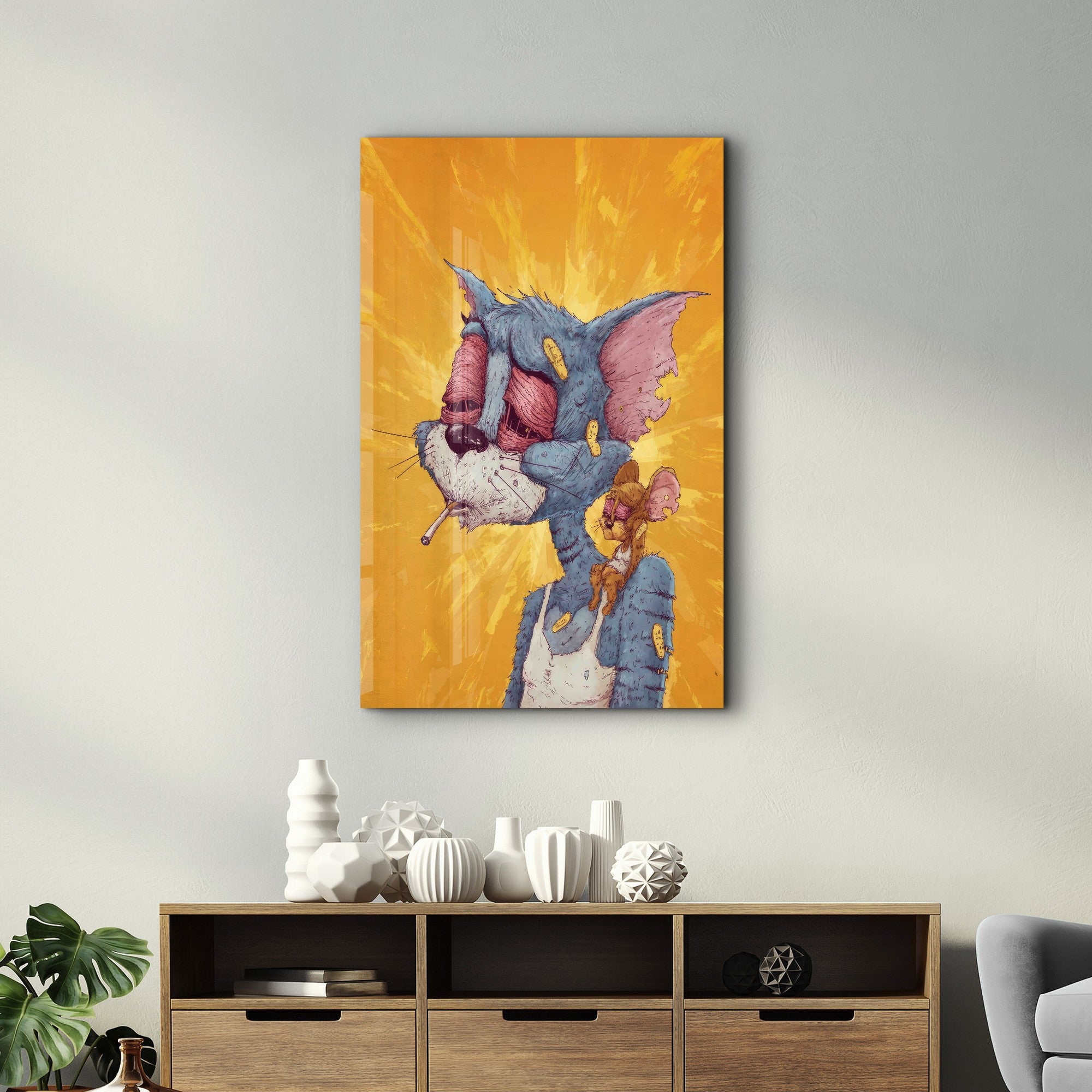 Arte Decorativa em Vidro Temperado Multicolor 35x55cm - Impressão UV de Alta Qualidade