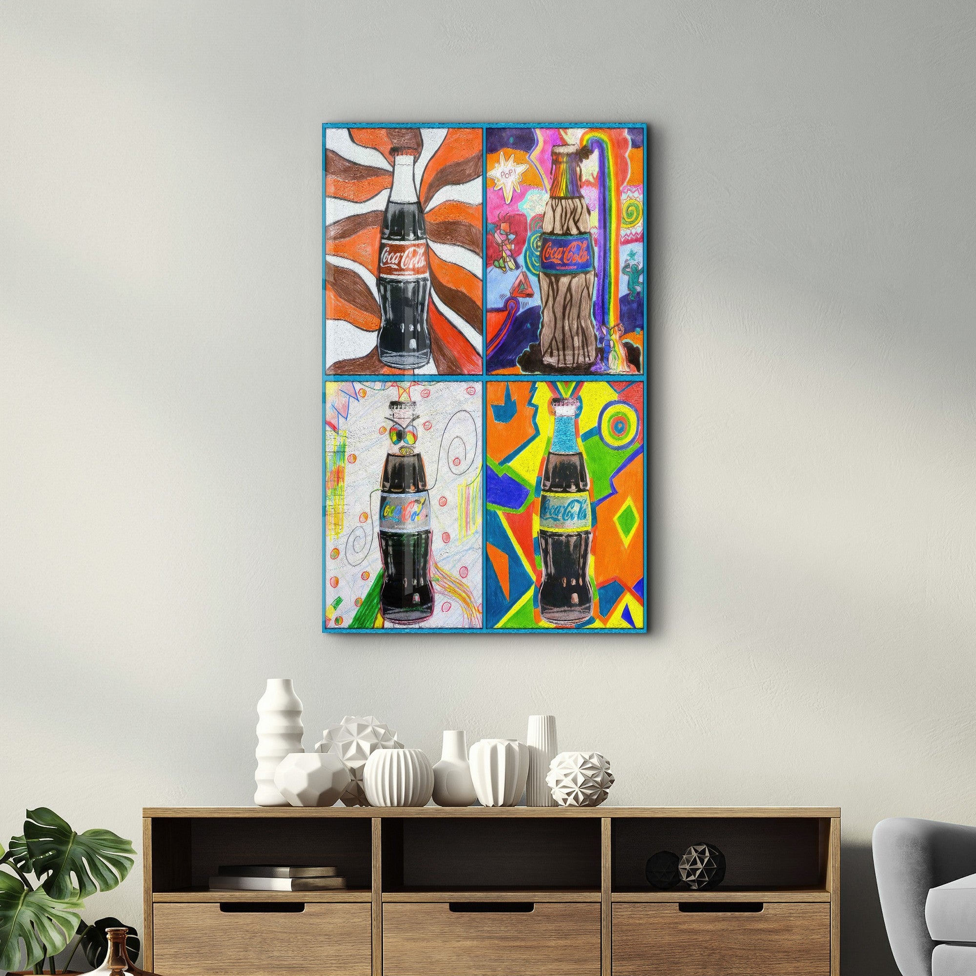 Arte Decorativa em Vidro Temperado Multicolor 35x55cm - Impressão UV de Alta Qualidade
