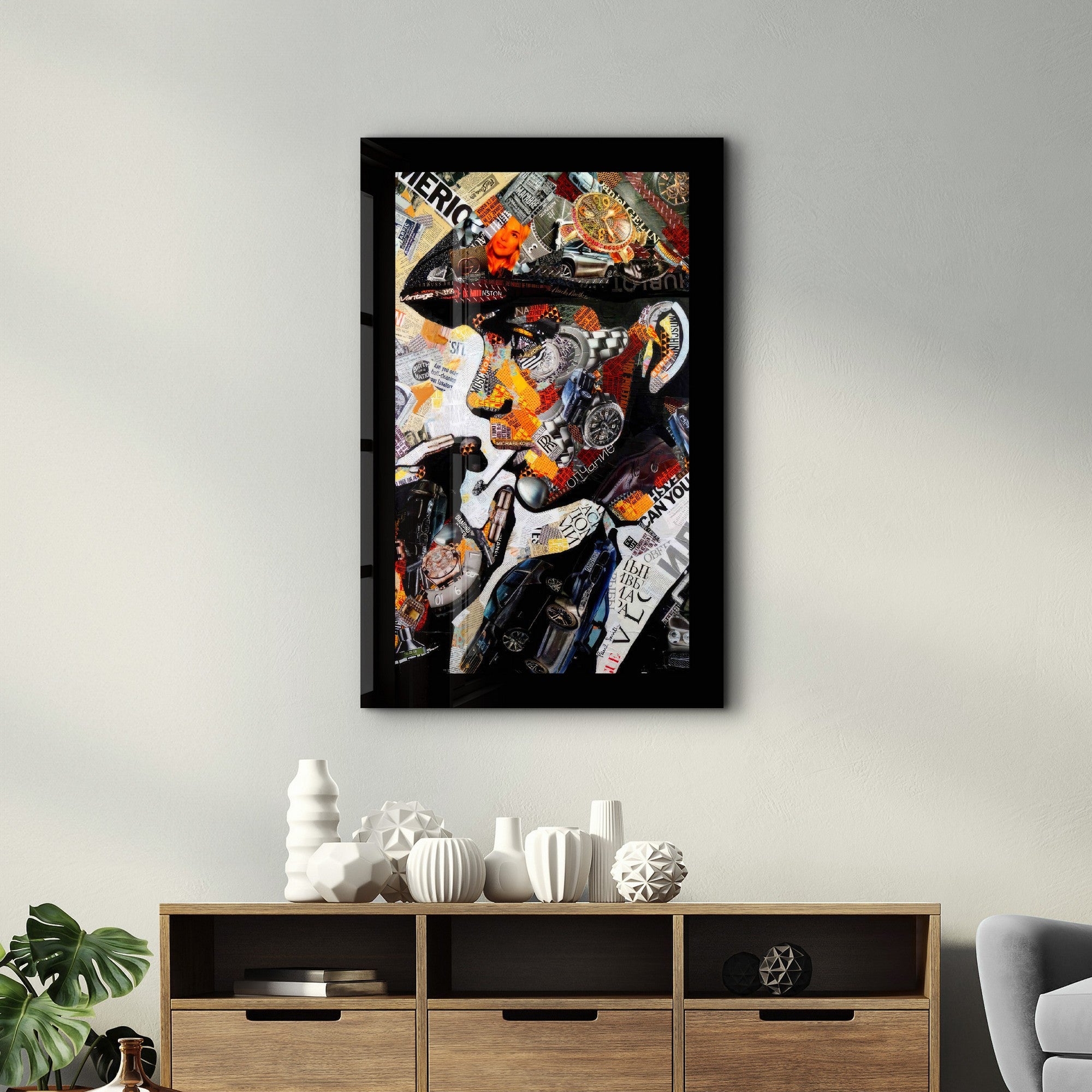 Arte Decorativa em Vidro Temperado Multicolor 35x55cm - Impressão UV de Alta Qualidade