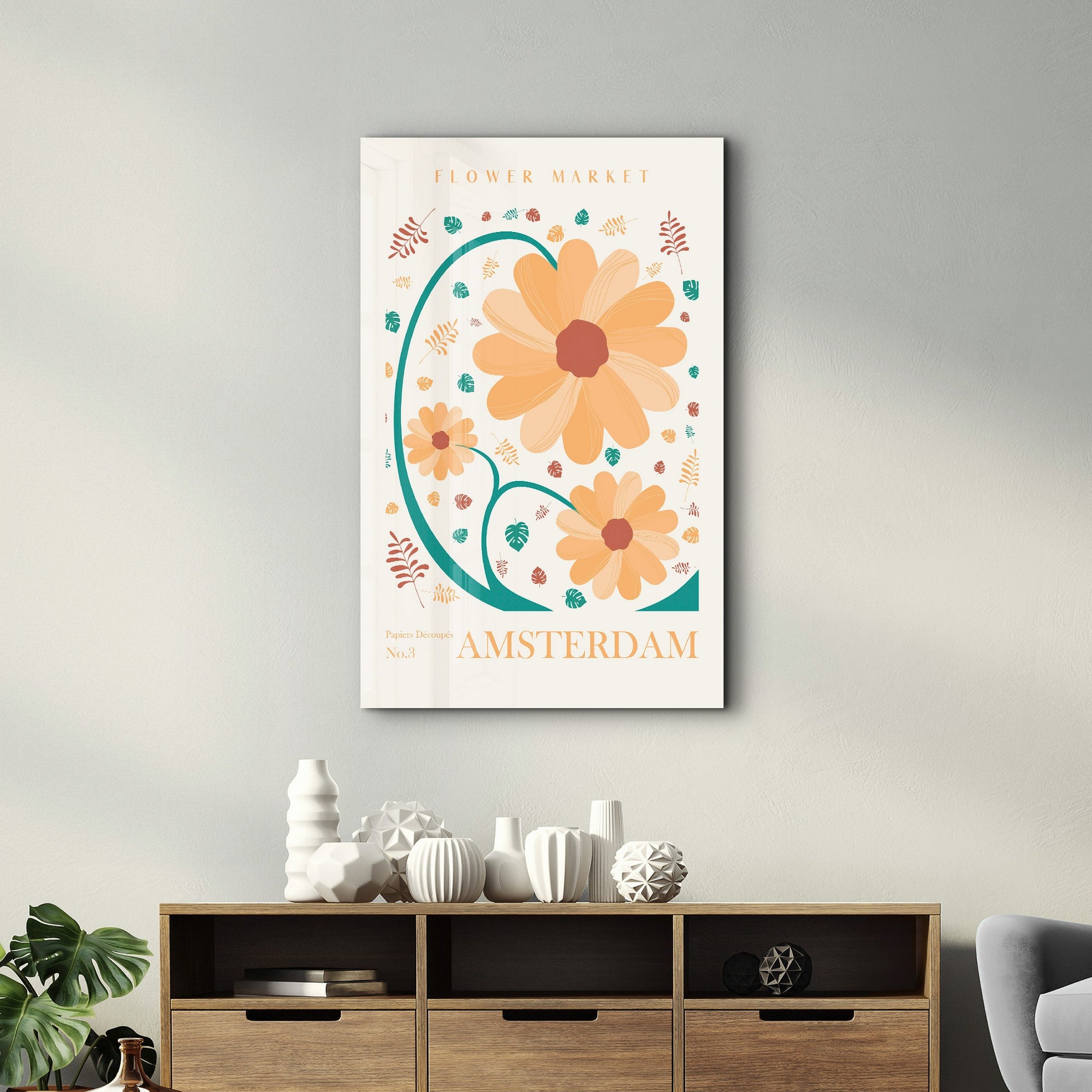Arte Decorativa em Vidro Temperado Multicolor 35x55cm - Impressão UV de Alta Qualidade