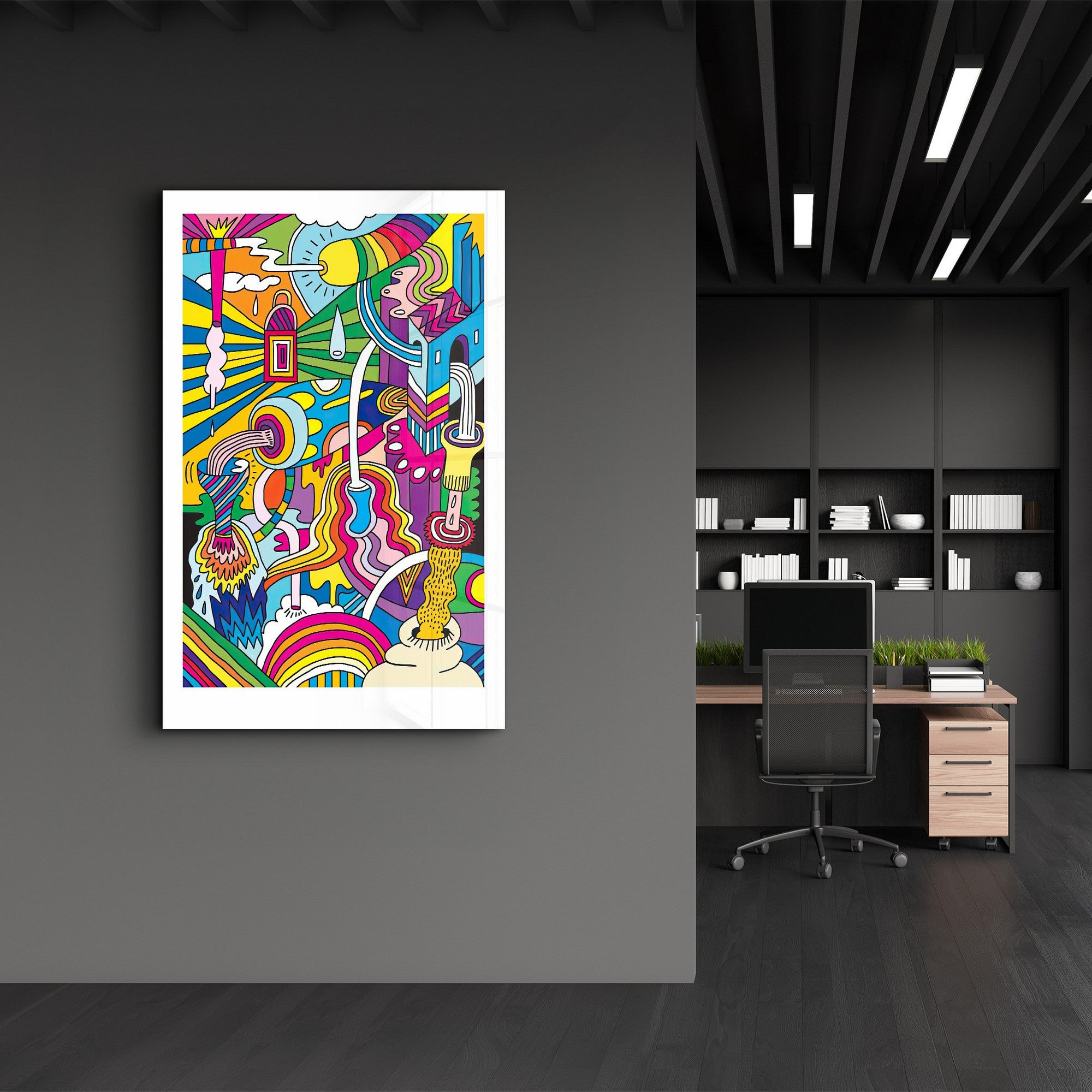 Arte Decorativa em Vidro Temperado Multicolor 35x55cm - Impressão UV de Alta Qualidade
