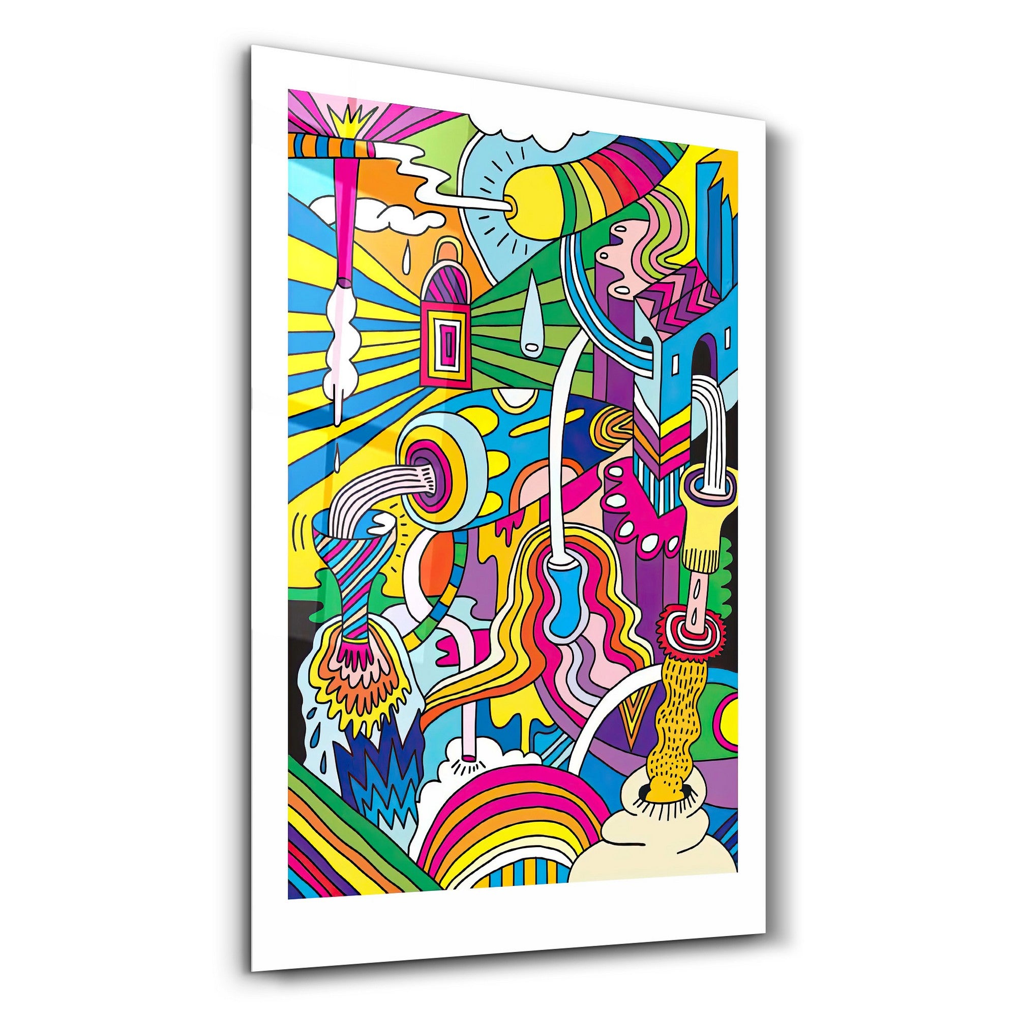 Arte Decorativa em Vidro Temperado Multicolor 35x55cm - Impressão UV de Alta Qualidade