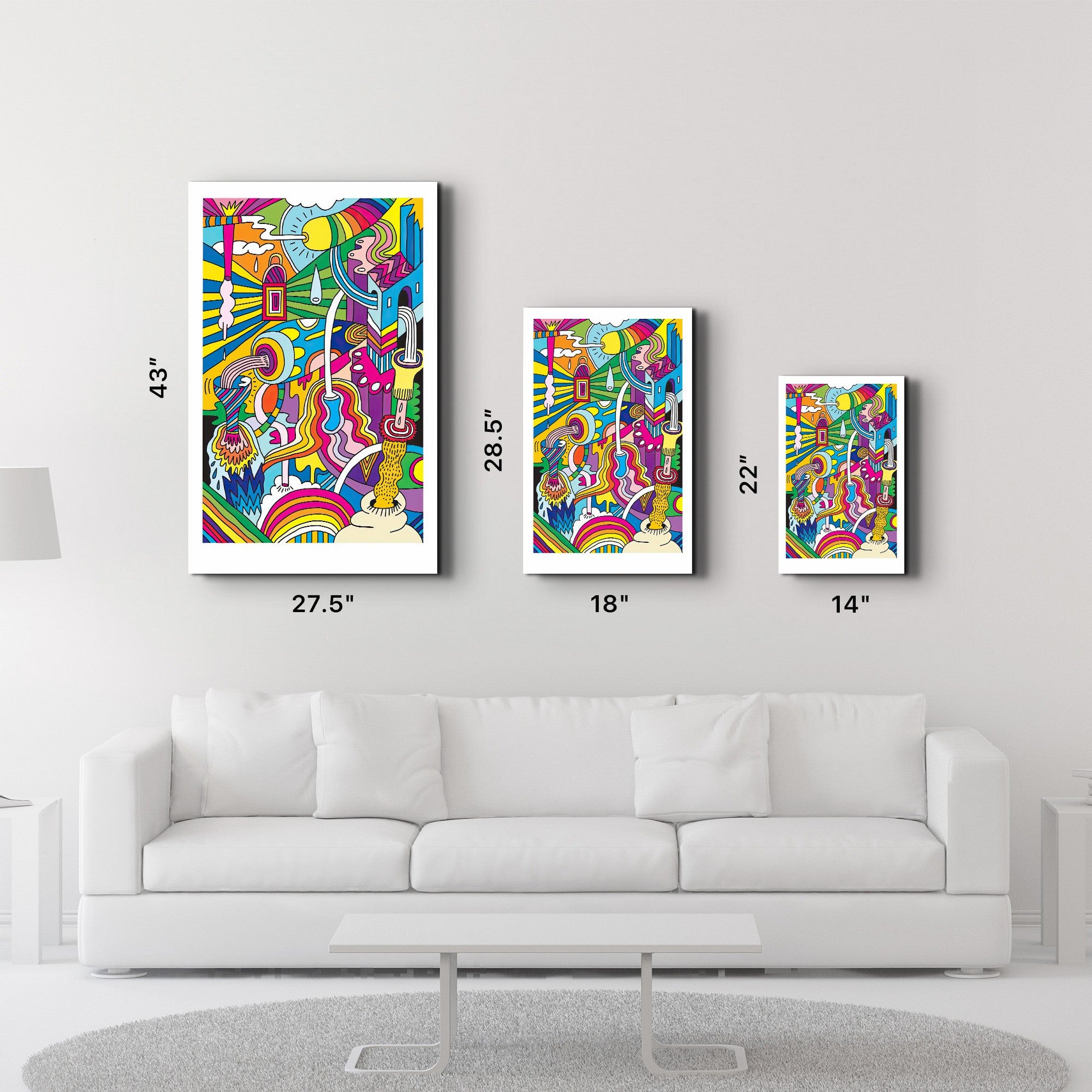 Arte Decorativa em Vidro Temperado Multicolor 70x110cm - Impressão UV de Alta Qualidade