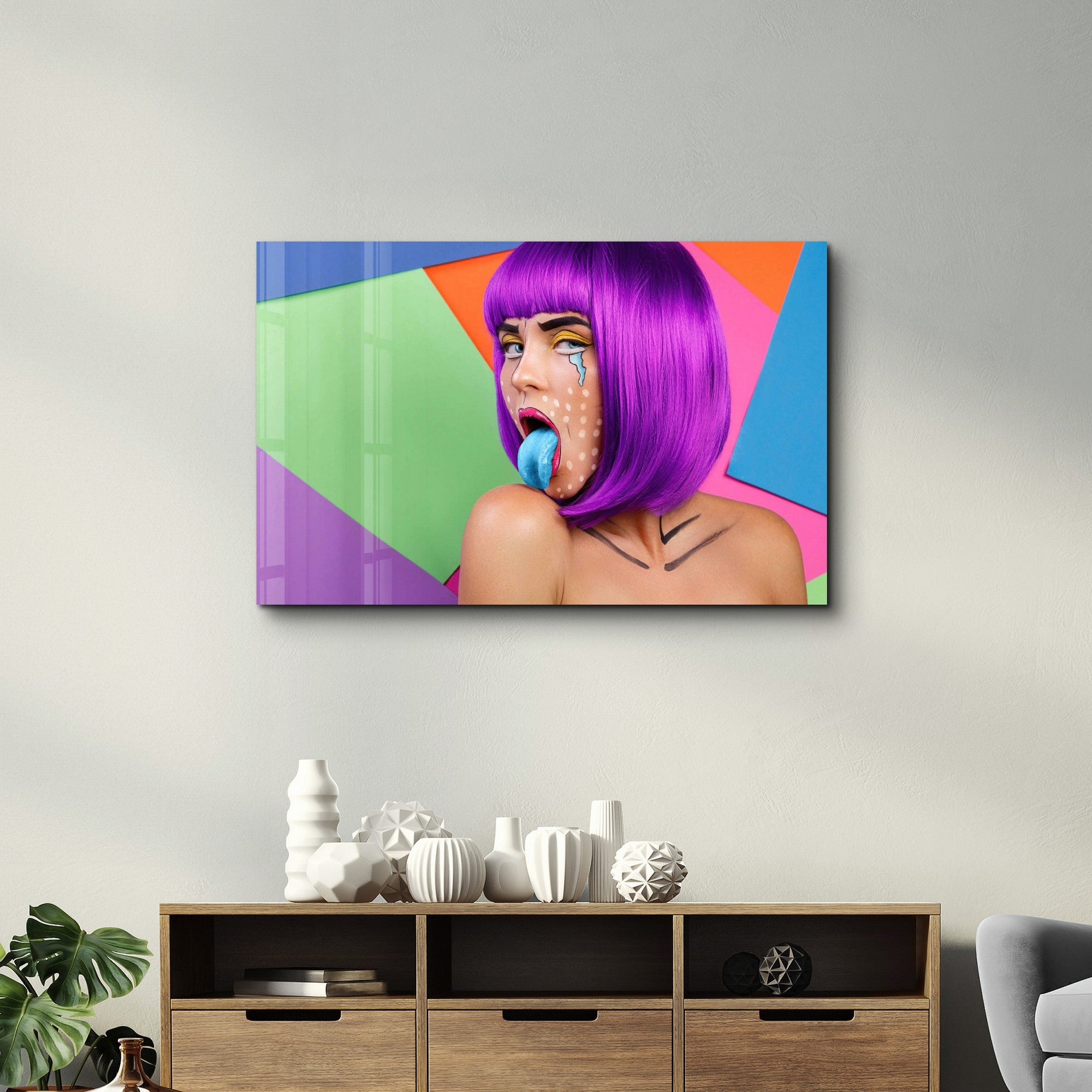 Arte Decorativa em Vidro Temperado Multicolor 35x55cm - Impressão UV de Alta Qualidade