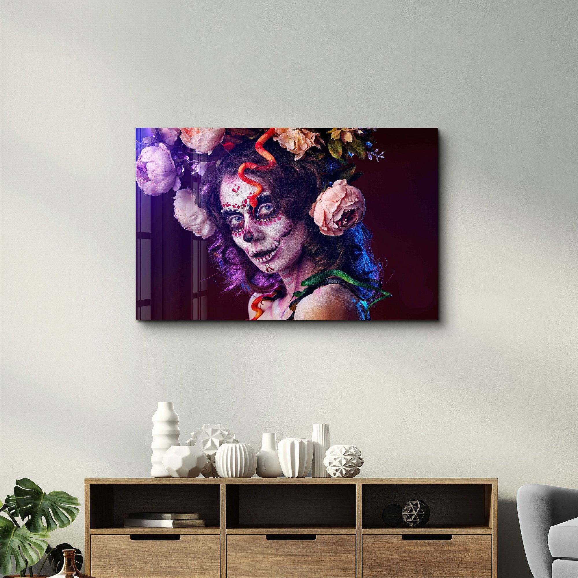Arte Decorativa em Vidro Temperado Multicolor 35x55cm - Impressão UV de Alta Qualidade