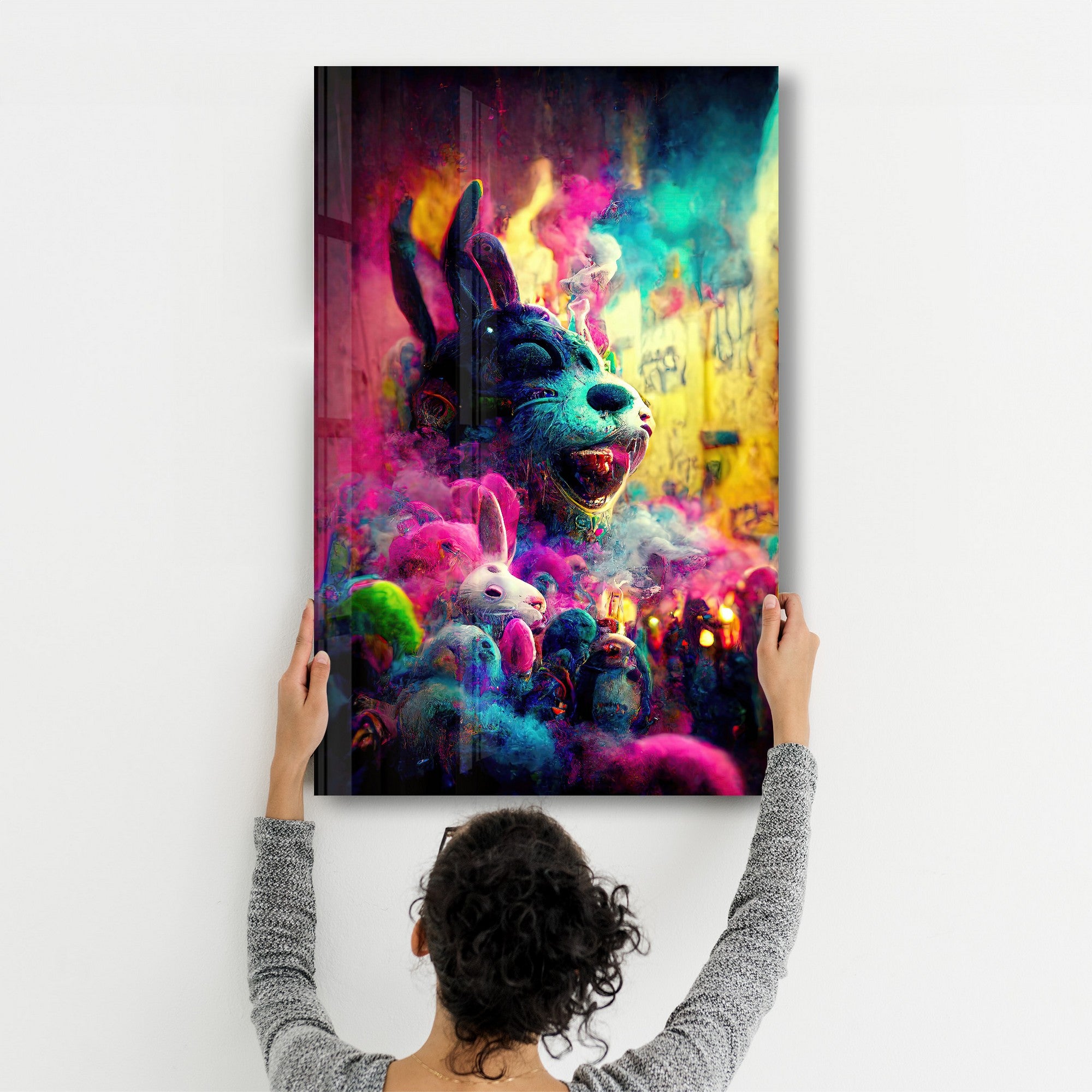 Arte Decorativa em Vidro Temperado Multicolor 35x55cm - Impressão UV de Alta Qualidade