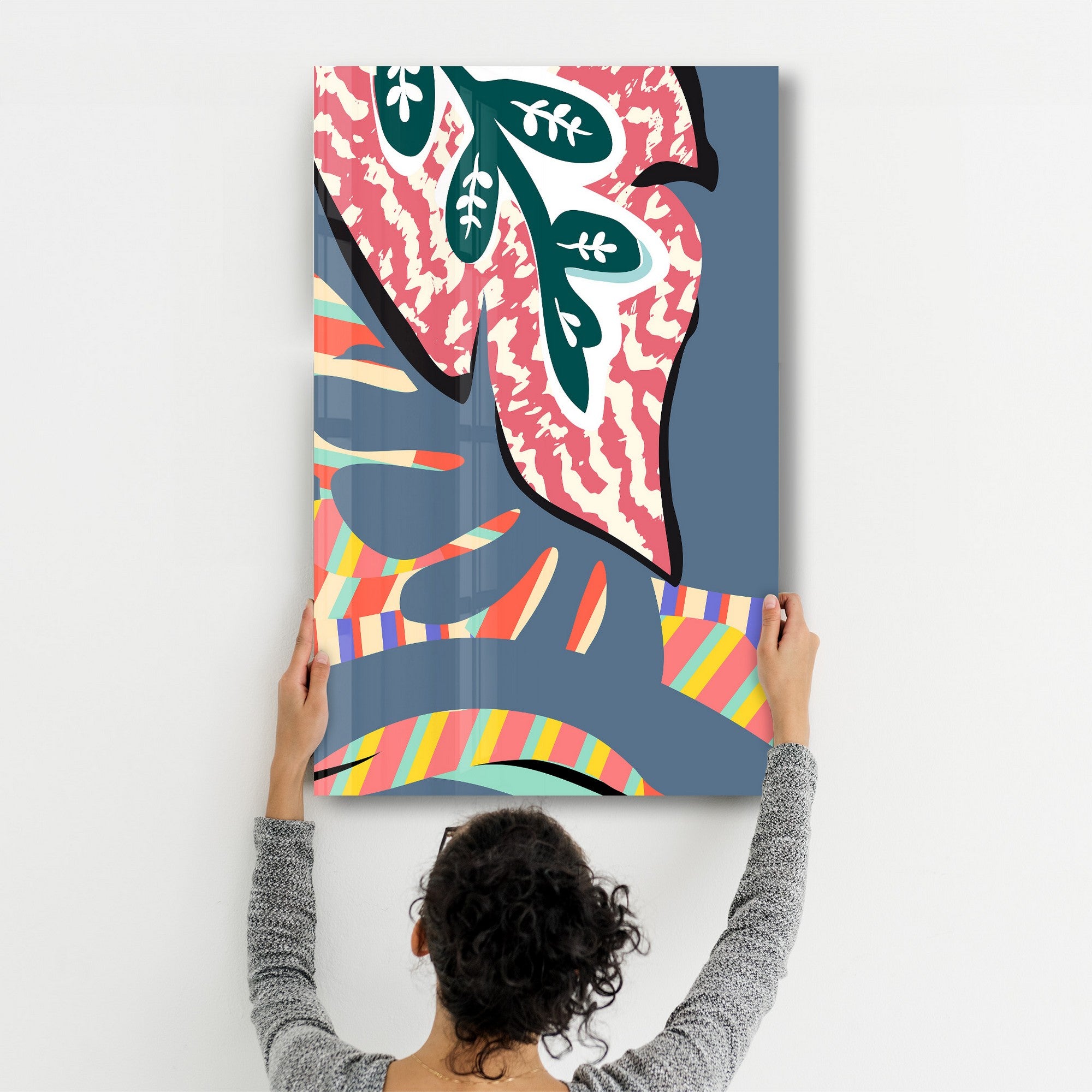 Arte Decorativa em Vidro Temperado Multicolor 35x55cm - Impressão UV de Alta Qualidade