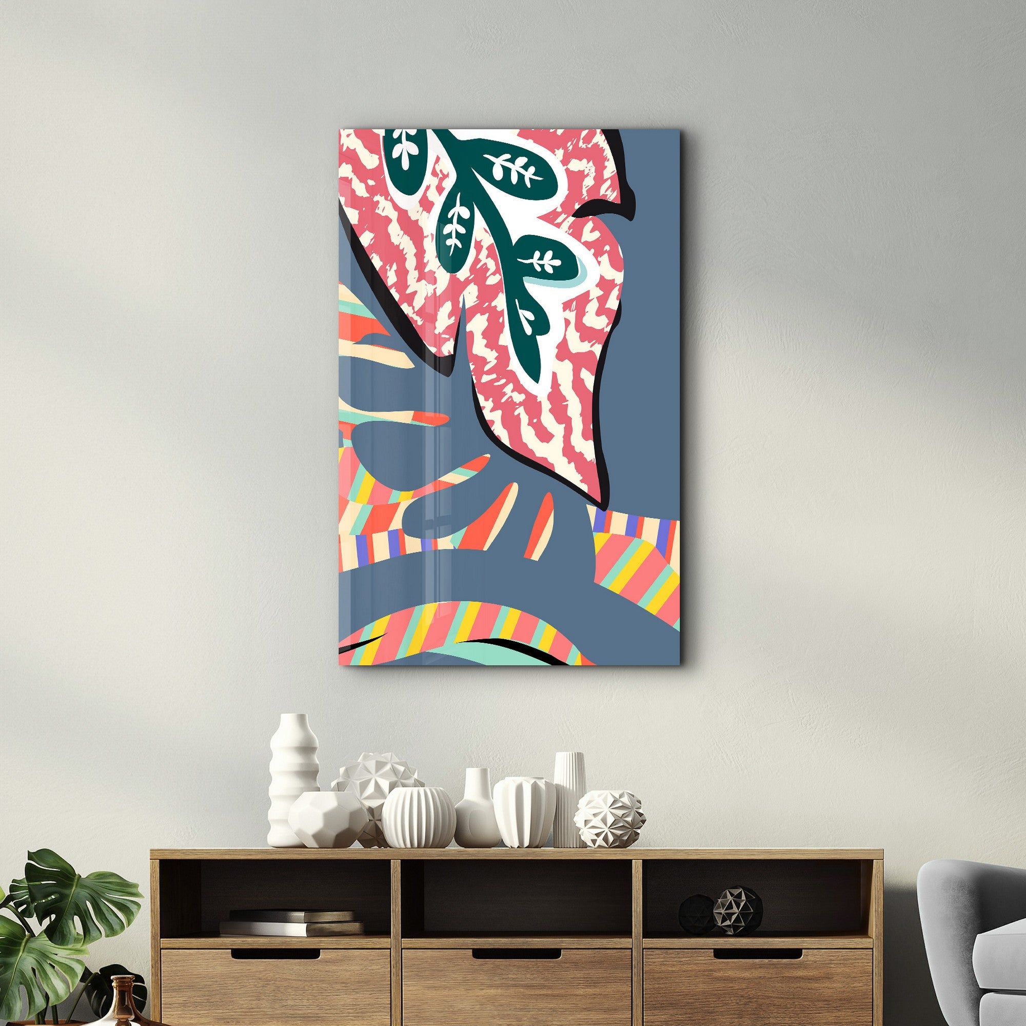 Arte Decorativa em Vidro Temperado Multicolor 35x55cm - Impressão UV de Alta Qualidade