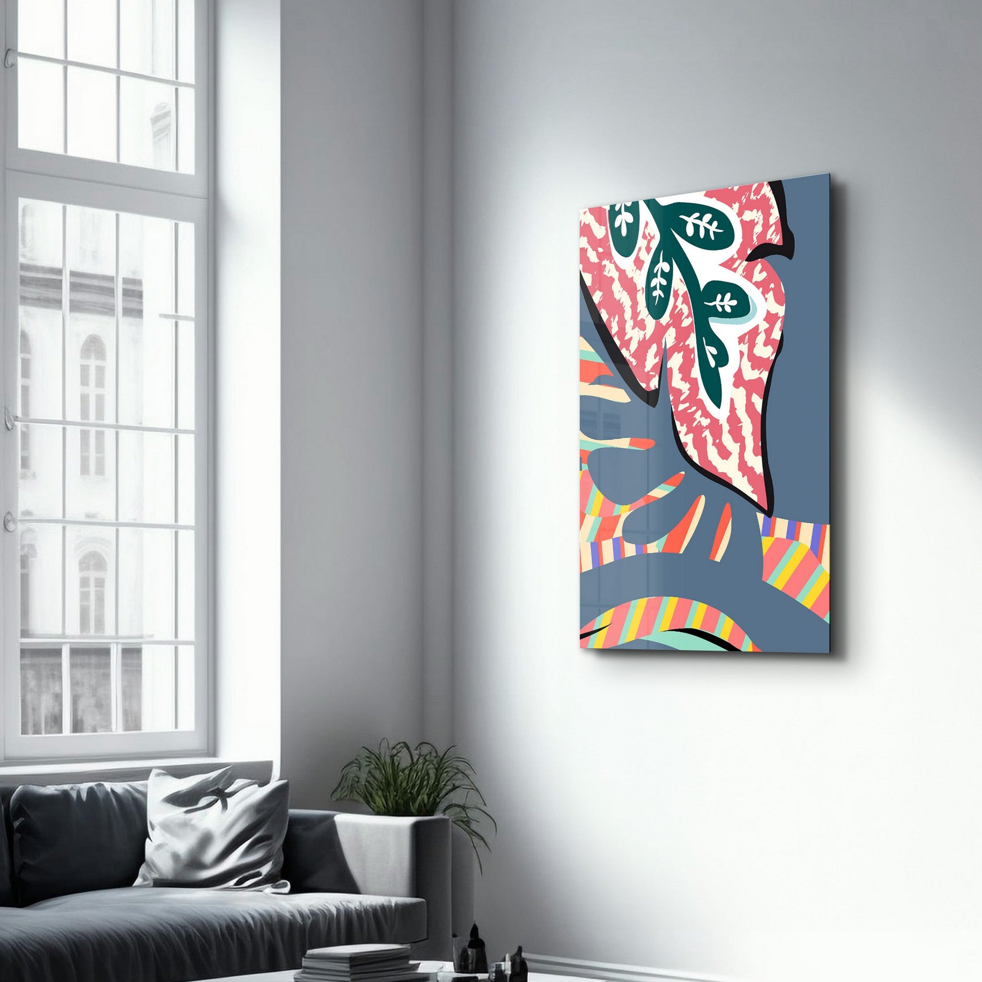 Arte Decorativa em Vidro Temperado Multicolor 35x55cm - Impressão UV de Alta Qualidade