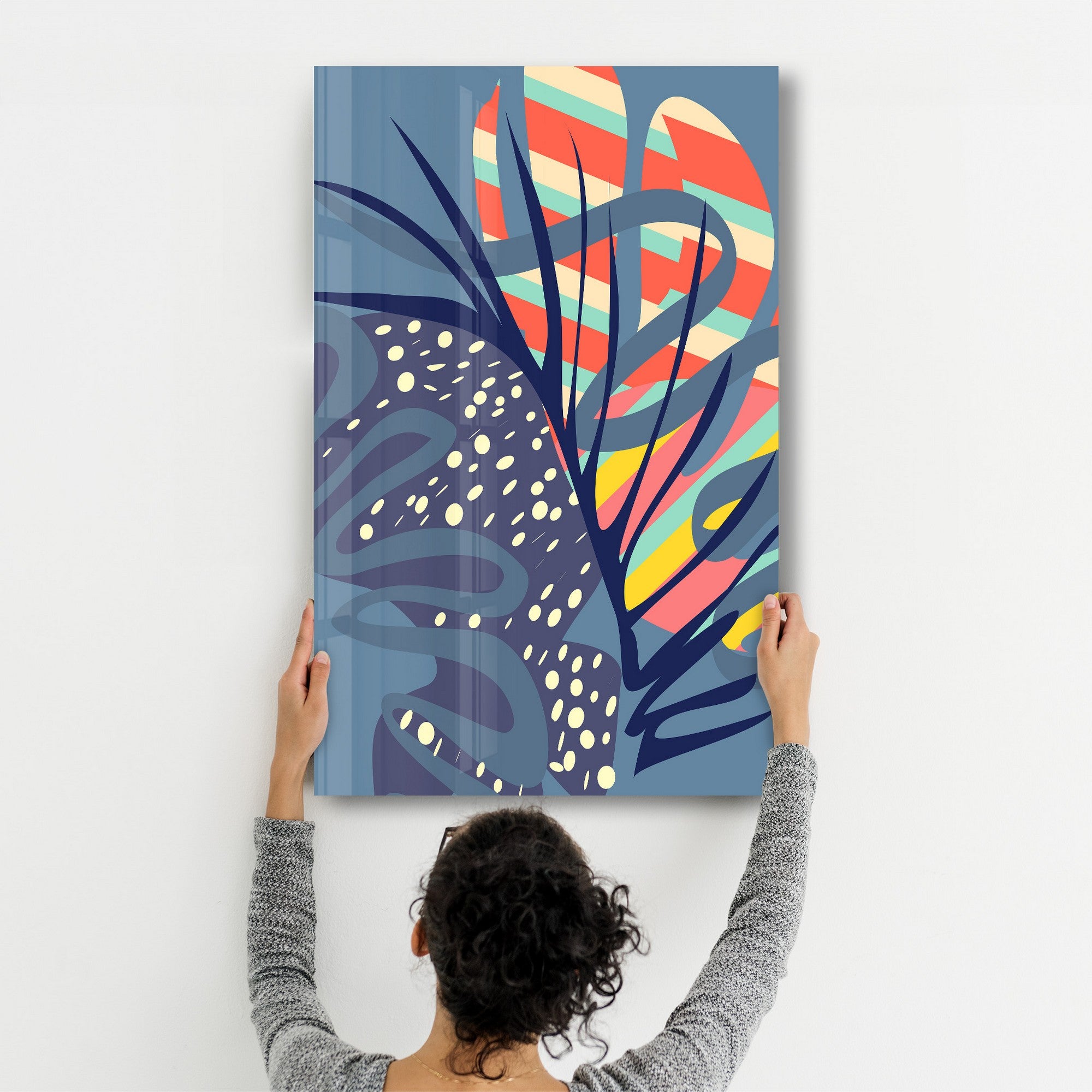 Arte Decorativa em Vidro Temperado Multicolor 35x55cm - Impressão UV de Alta Qualidade