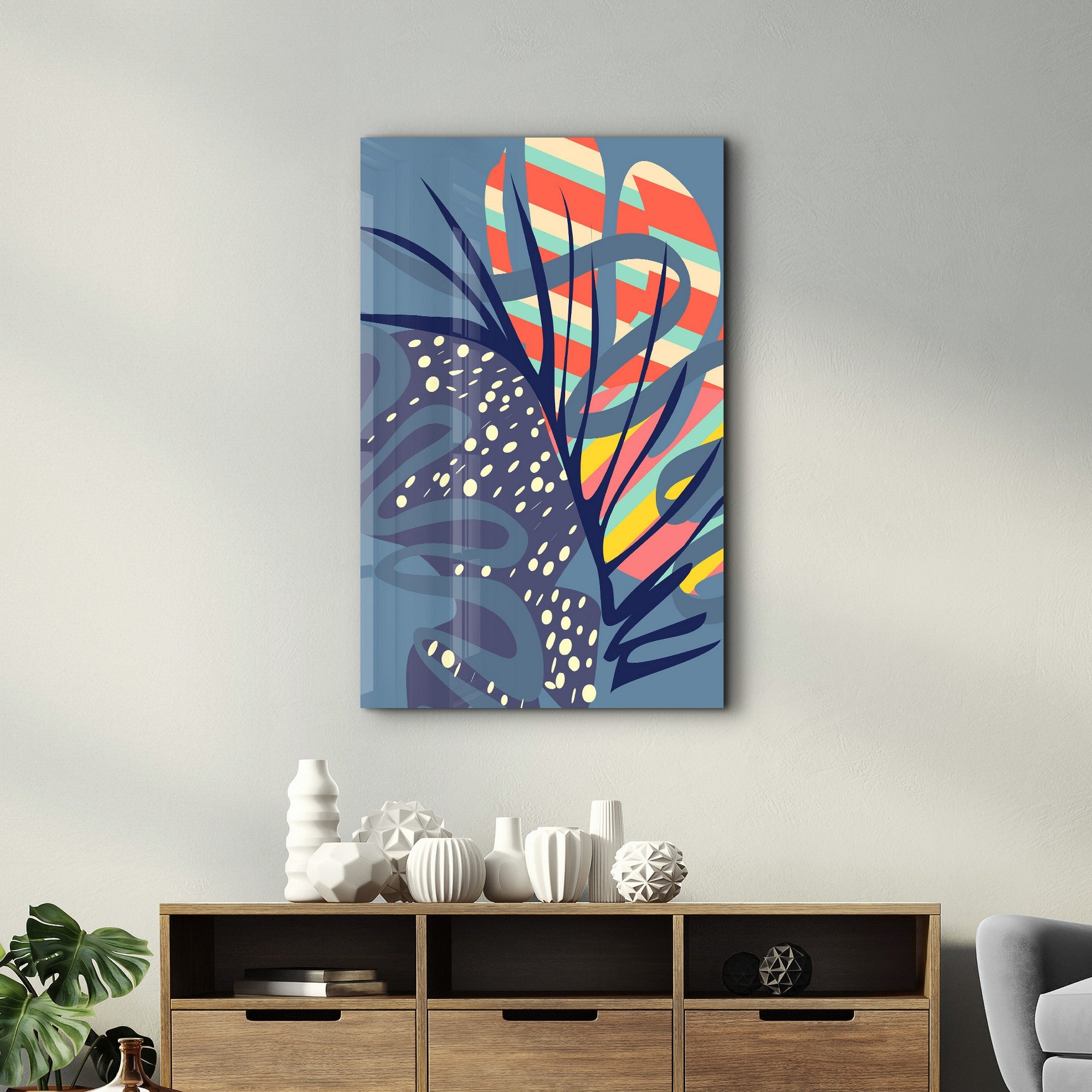 Arte Decorativa em Vidro Temperado Multicolor 35x55cm - Impressão UV de Alta Qualidade