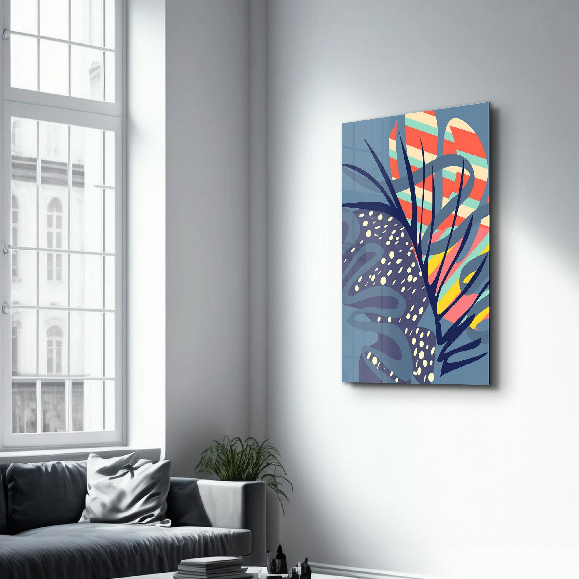 Arte Decorativa em Vidro Temperado Multicolor 35x55cm - Impressão UV de Alta Qualidade