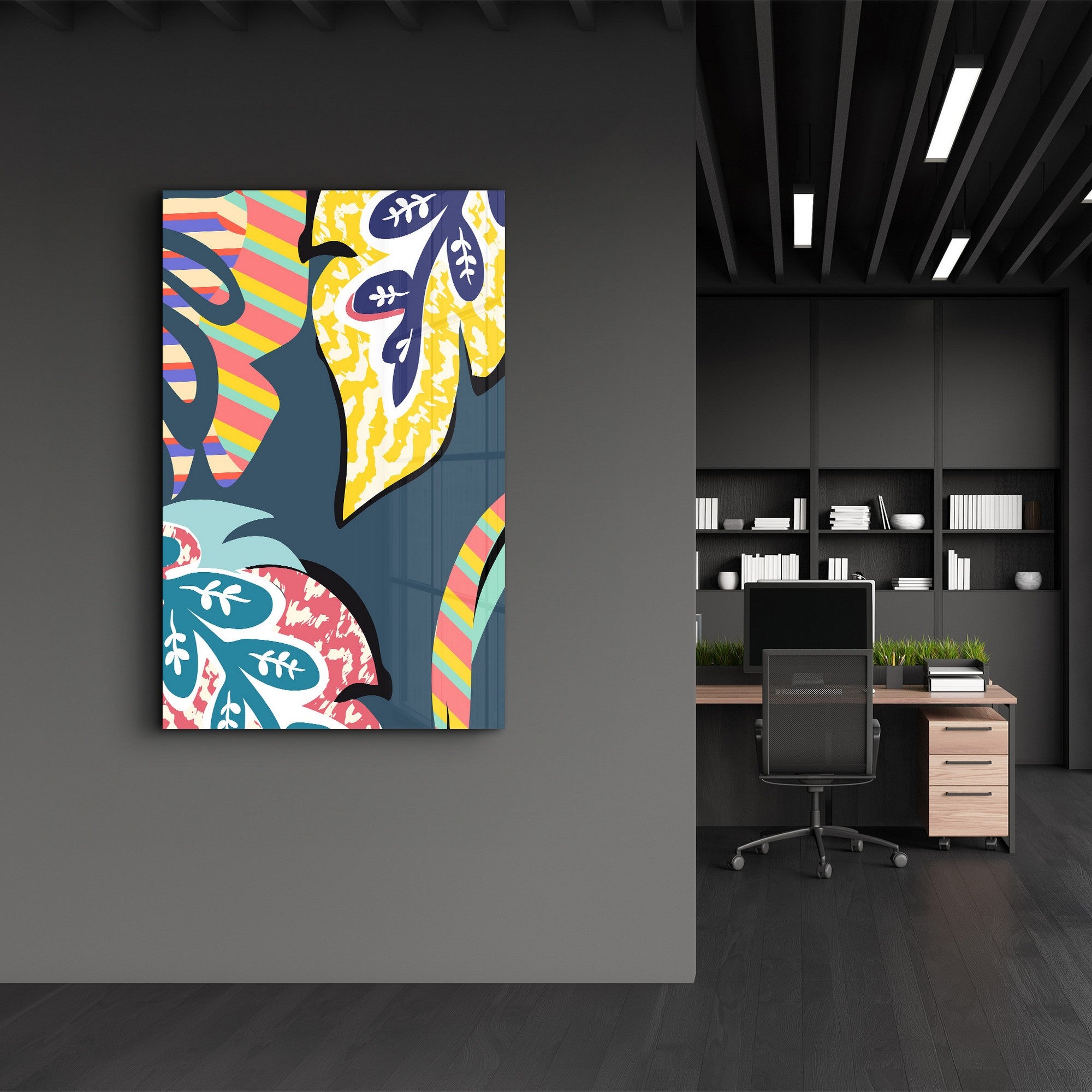 Quadro Decorativo em Vidro Temperado SPR-1252 35x55 cm, Multicolor, Impressão UV (4 mm)