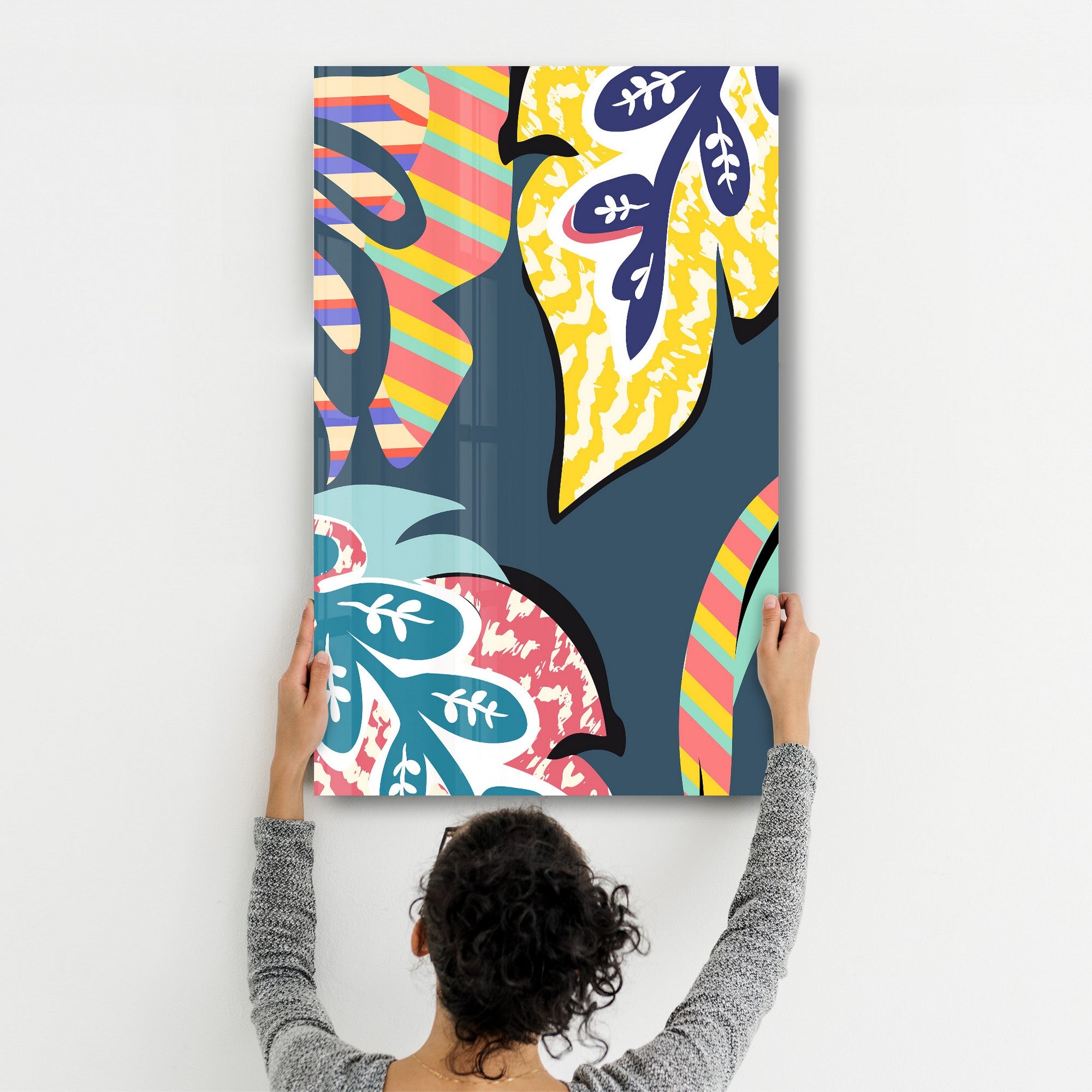 Quadro Decorativo em Vidro Temperado SPR-1252 35x55 cm, Multicolor, Impressão UV (4 mm)