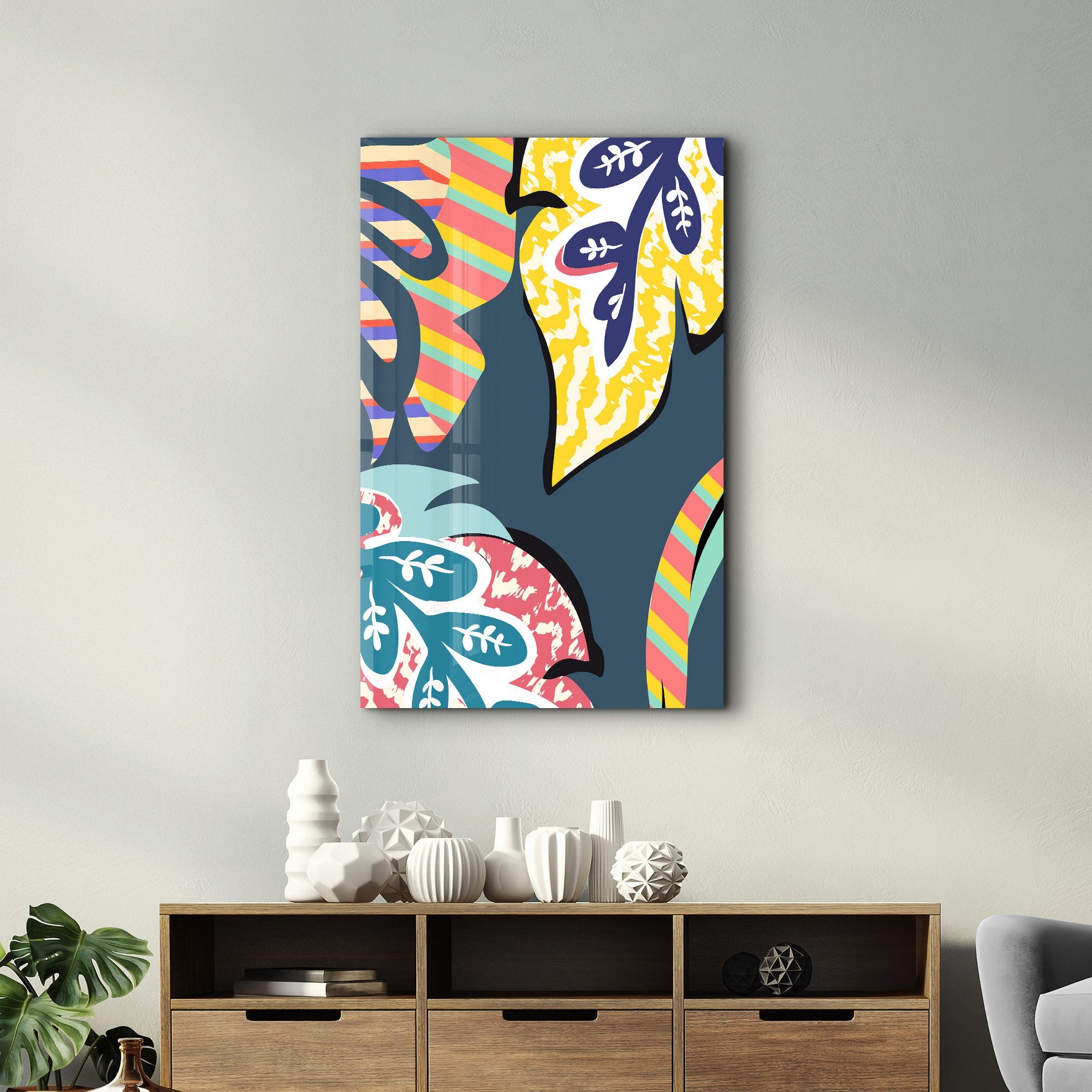 Quadro Decorativo em Vidro Temperado SPR-1252 35x55 cm, Multicolor, Impressão UV (4 mm)