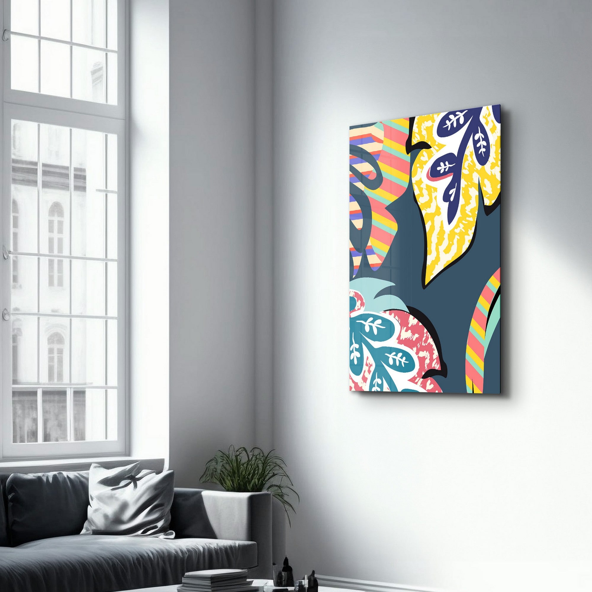 Quadro Decorativo em Vidro Temperado SPR-1252 35x55 cm, Multicolor, Impressão UV (4 mm)