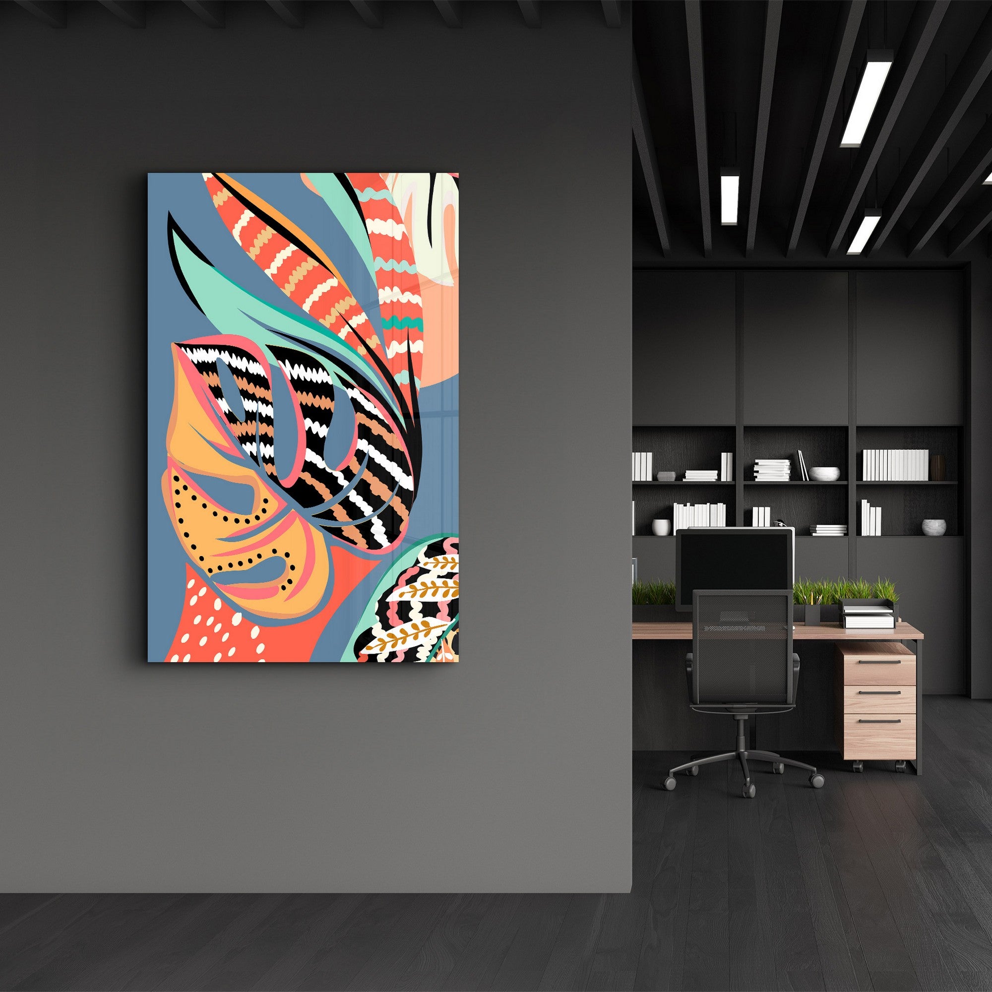 Arte Decorativa em Vidro Temperado Multicolor 35x55cm - Impressão UV de Alta Qualidade