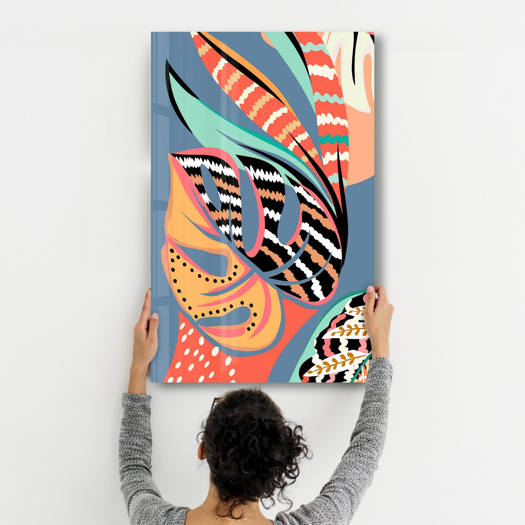 Arte Decorativa em Vidro Temperado Multicolor 70x110cm - Impressão UV de Alta Qualidade