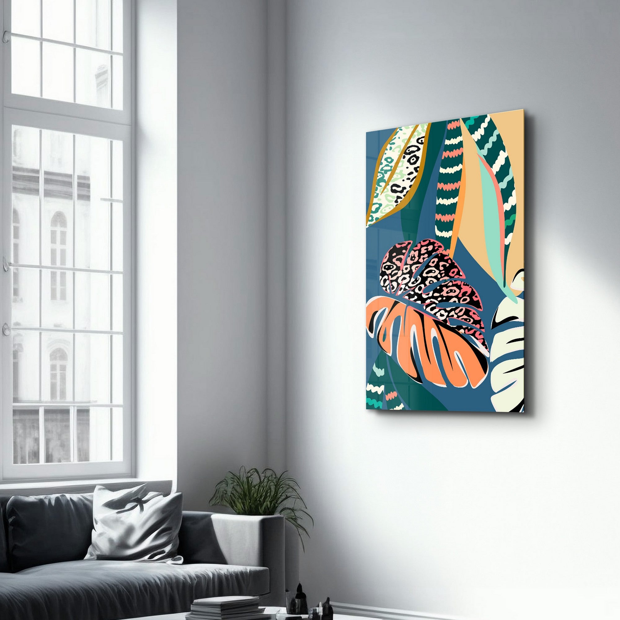 Arte Decorativa em Vidro Temperado Multicolor 35x55cm - Impressão UV de Alta Qualidade