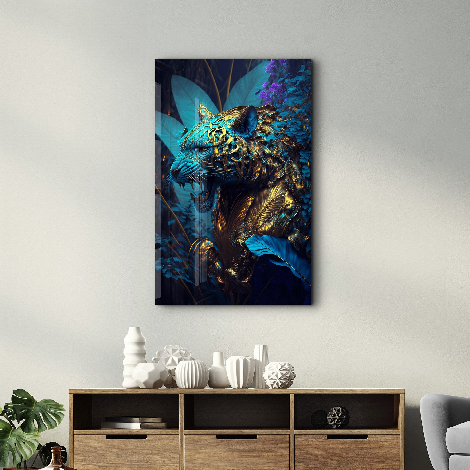 Arte Decorativa em Vidro Temperado Multicolor 35x55cm - Impressão UV de Alta Qualidade