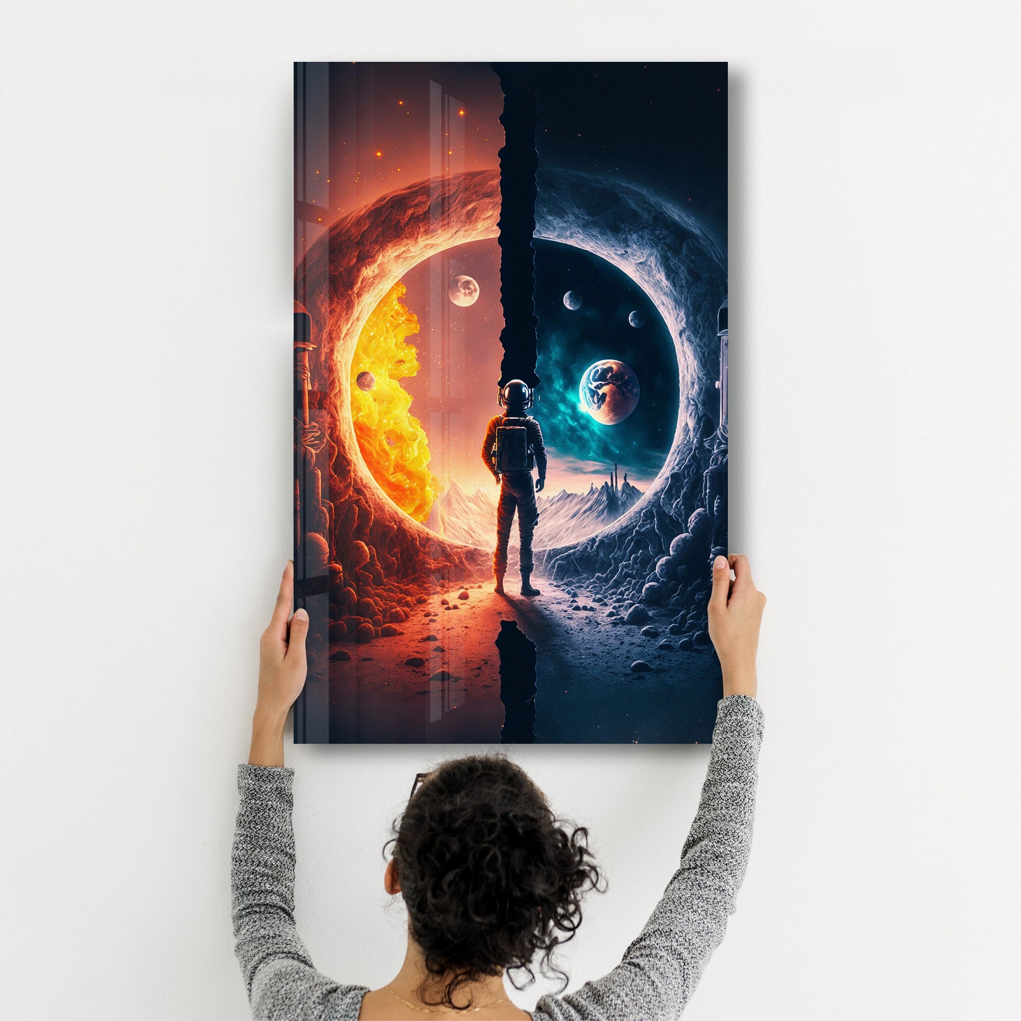 Arte Decorativa em Vidro Temperado Multicolor 35x55cm - Impressão UV de Alta Qualidade