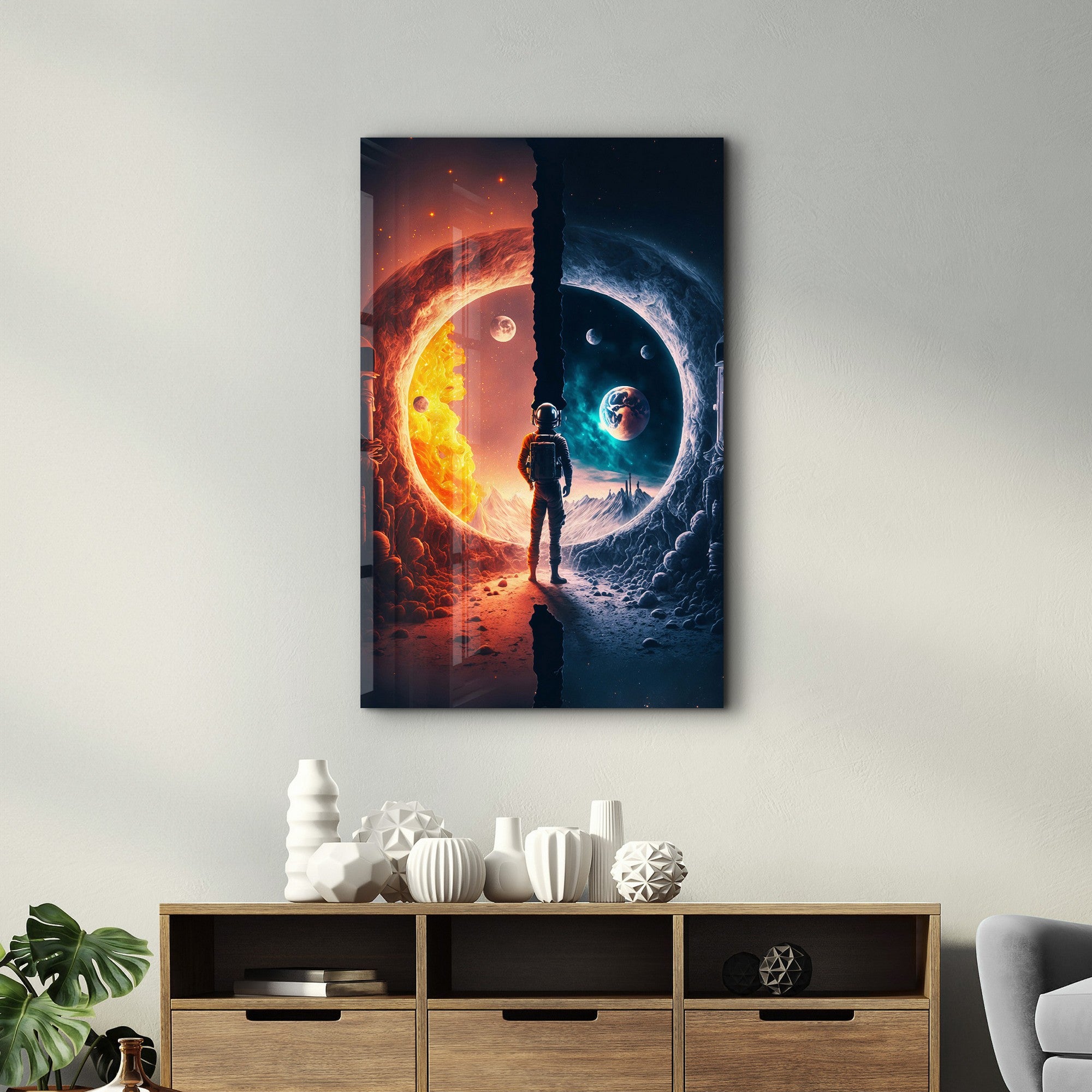 Arte Decorativa em Vidro Temperado Multicolor 35x55cm - Impressão UV de Alta Qualidade