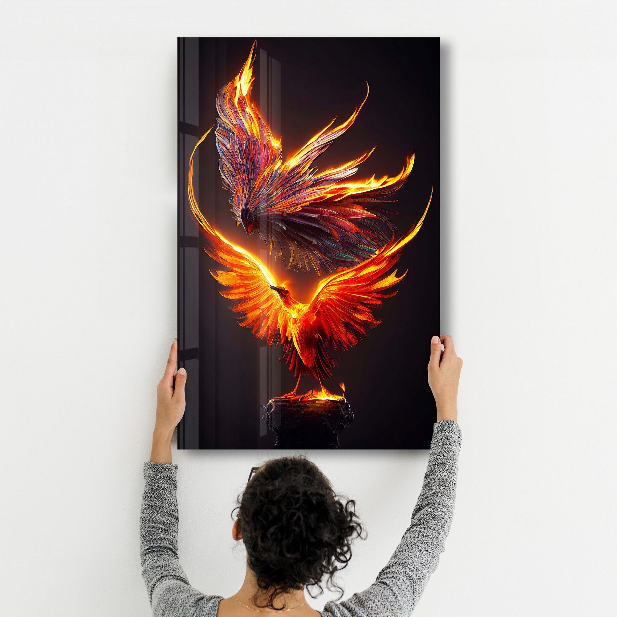 Arte Decorativa em Vidro Temperado Multicolor 35x55cm - Impressão UV de Alta Qualidade