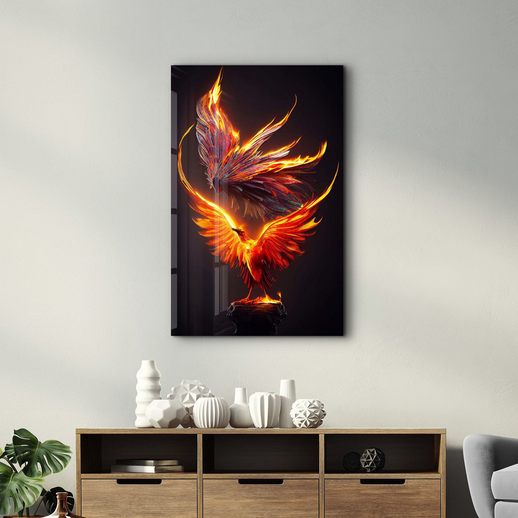 Arte Decorativa em Vidro Temperado Multicolor 35x55cm - Impressão UV de Alta Qualidade