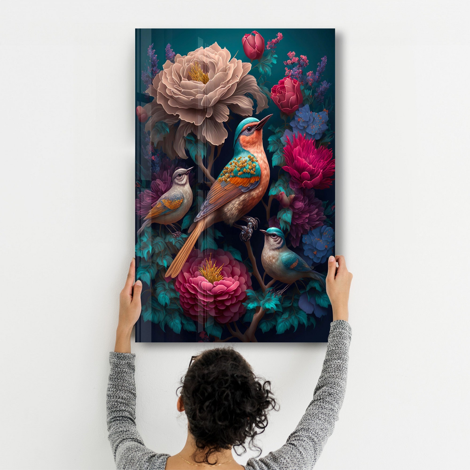 Arte Decorativa em Vidro Temperado Multicolor 35x55cm - Impressão UV de Alta Qualidade