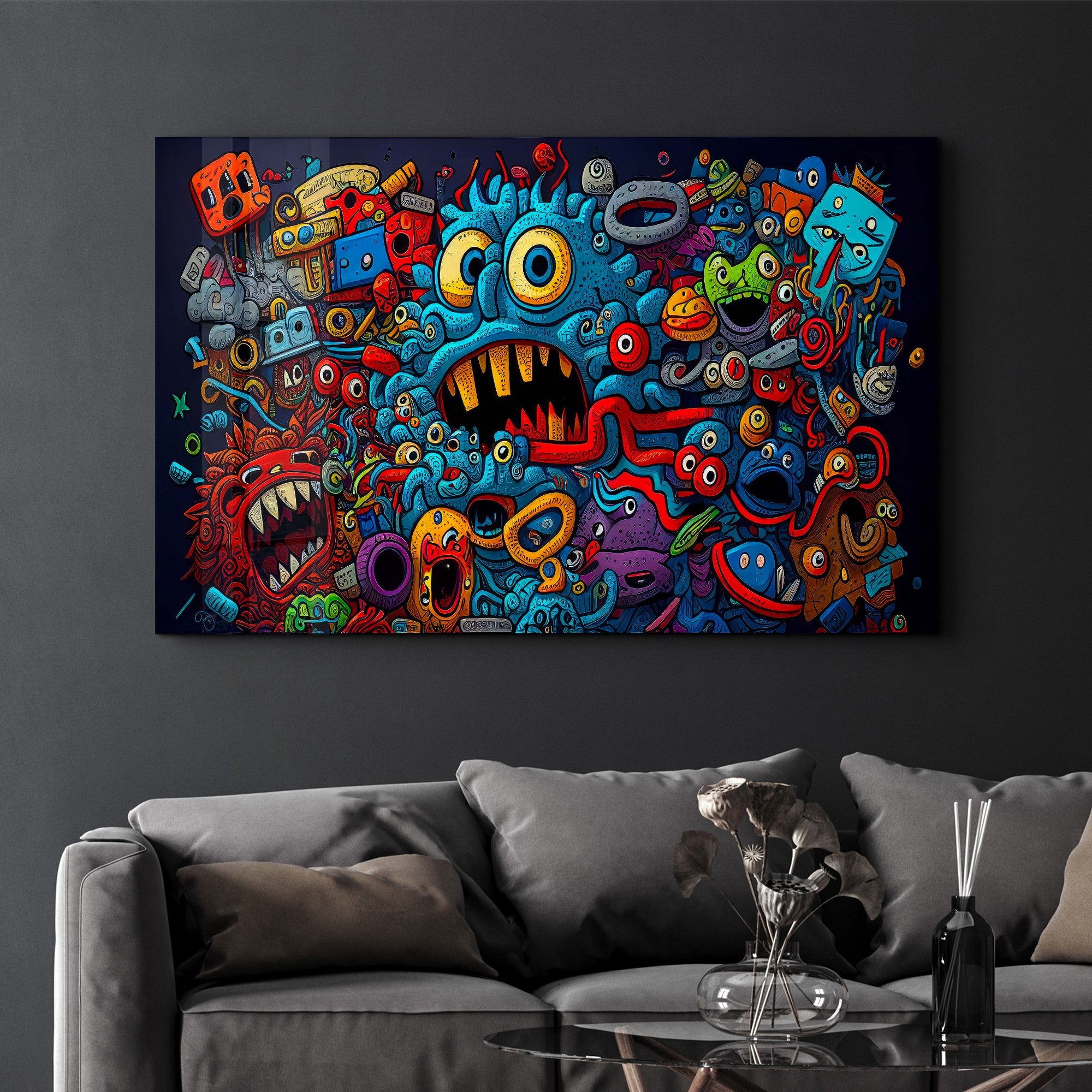 Arte Decorativa em Vidro Temperado Multicolor 35x55cm - Impressão UV de Alta Qualidade