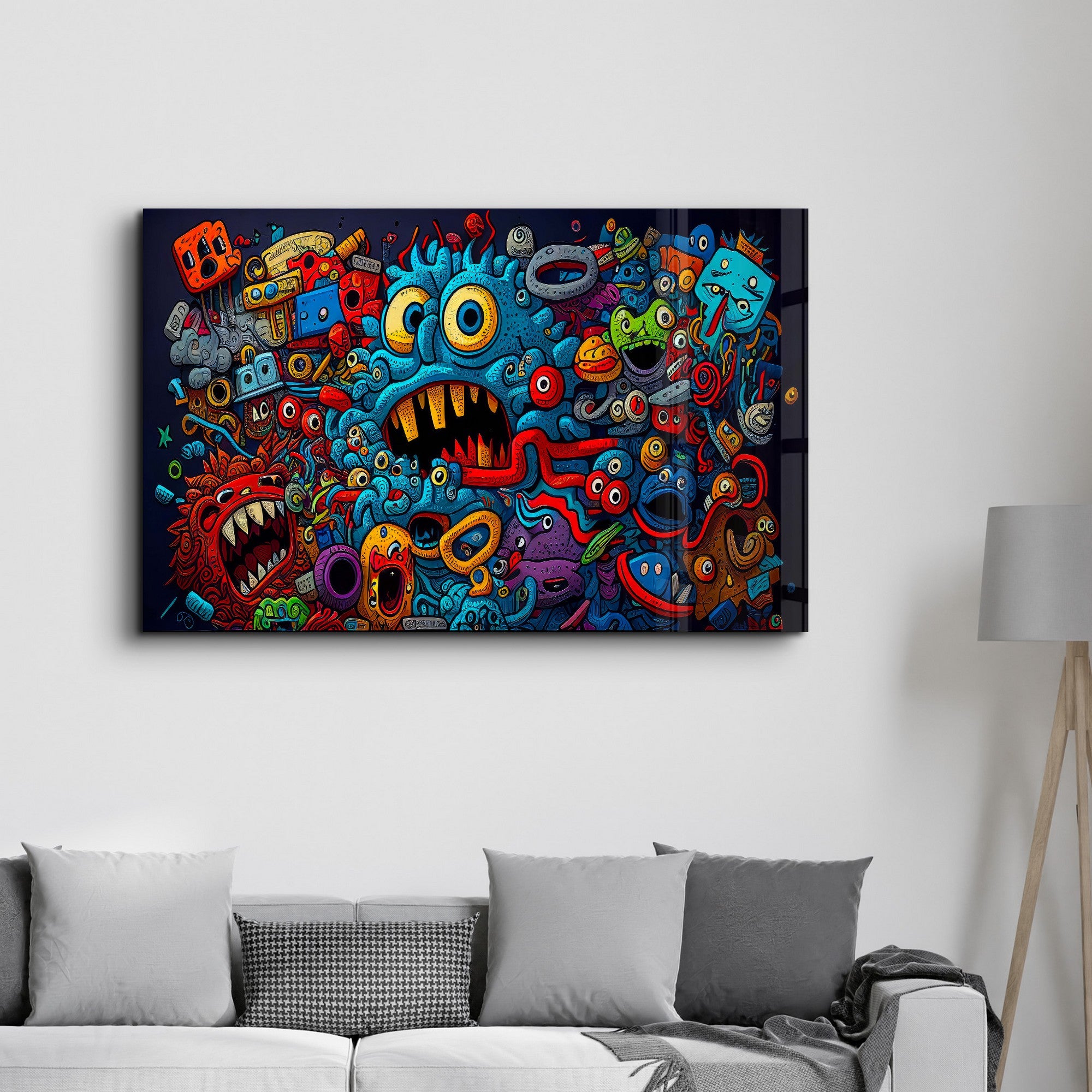 Arte Decorativa em Vidro Temperado Multicolor 70x110cm - Impressão UV de Alta Qualidade