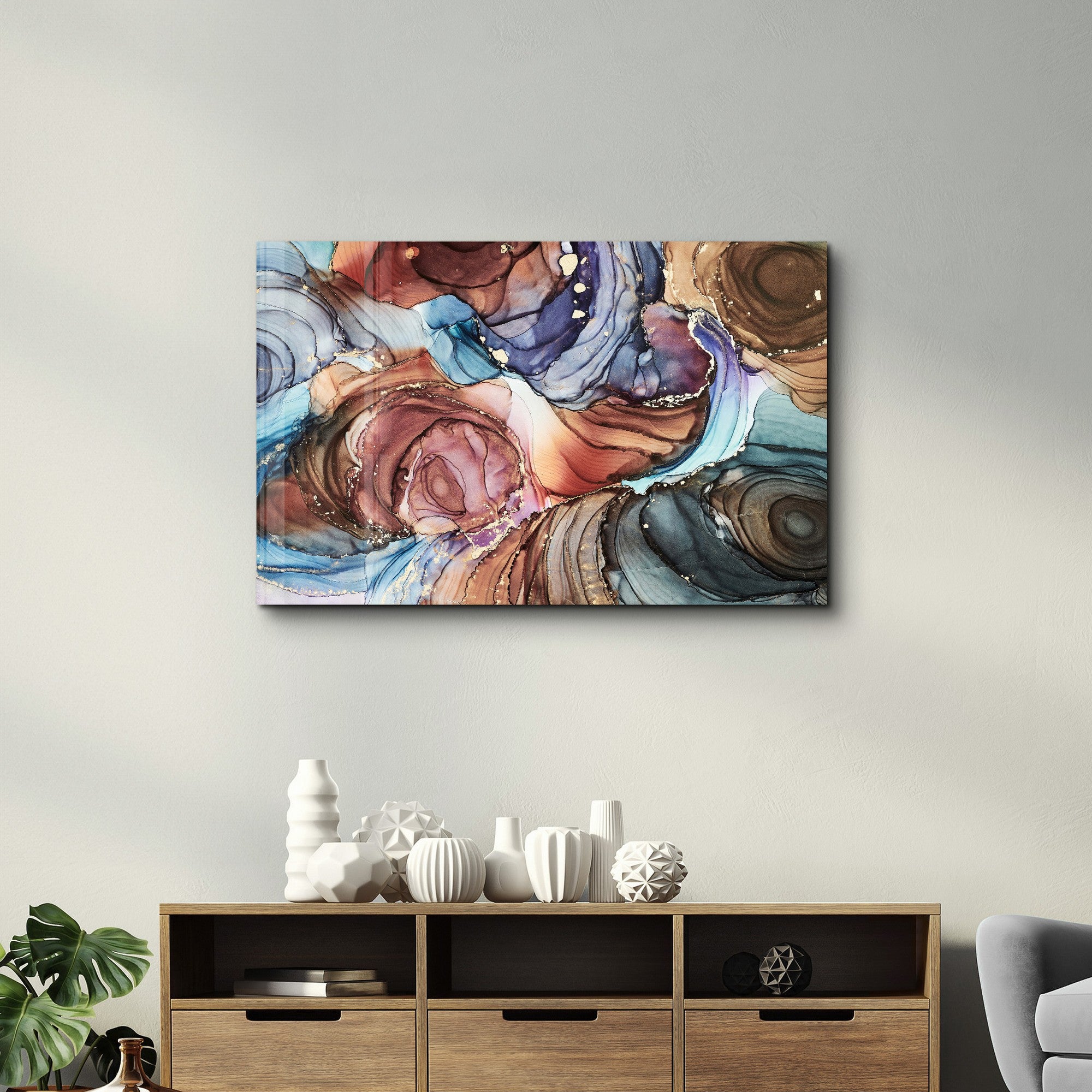 Arte Decorativa em Vidro Temperado Multicolor 35x55cm - Impressão UV de Alta Qualidade