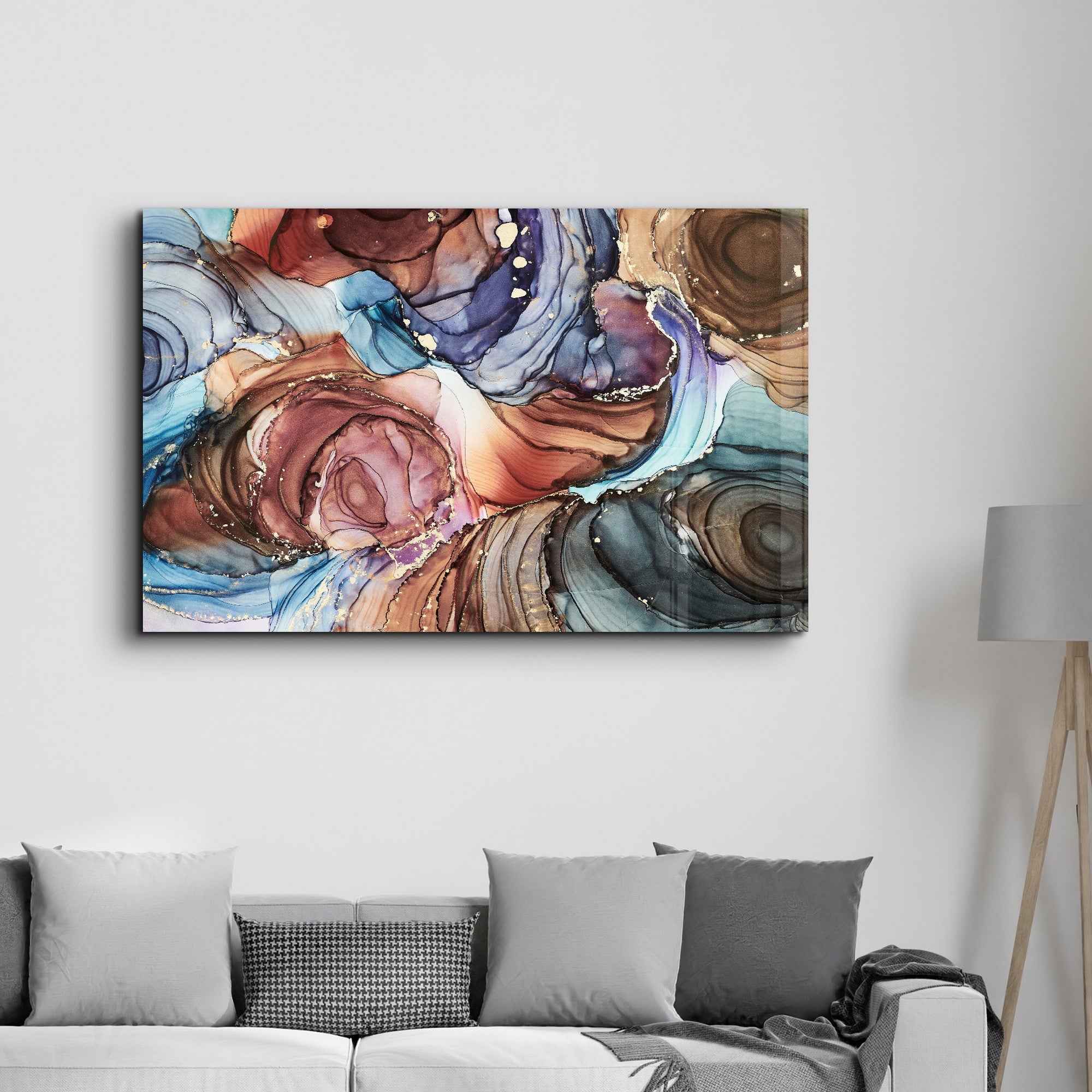 Arte Decorativa em Vidro Temperado Multicolor 70x110cm - Impressão UV de Alta Qualidade