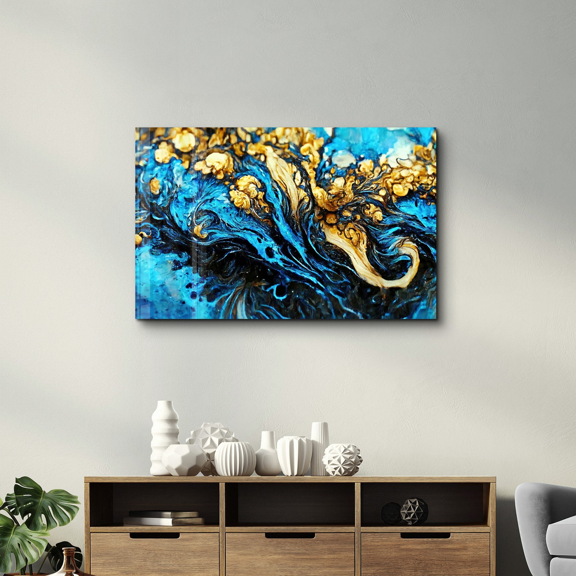 Arte Decorativa em Vidro Temperado Multicolor 35x55cm - Impressão UV de Alta Qualidade