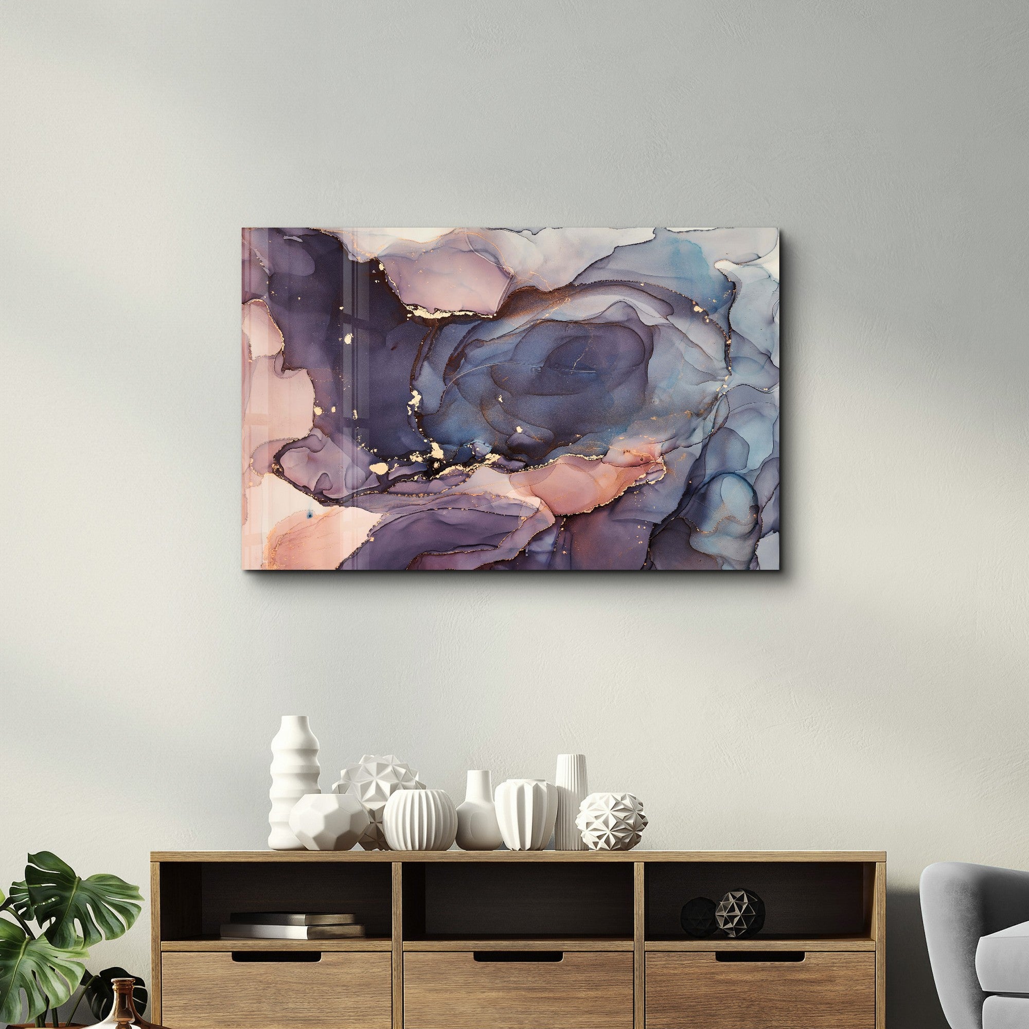 Arte Decorativa em Vidro Temperado Multicolor 35x55cm - Impressão UV de Alta Qualidade