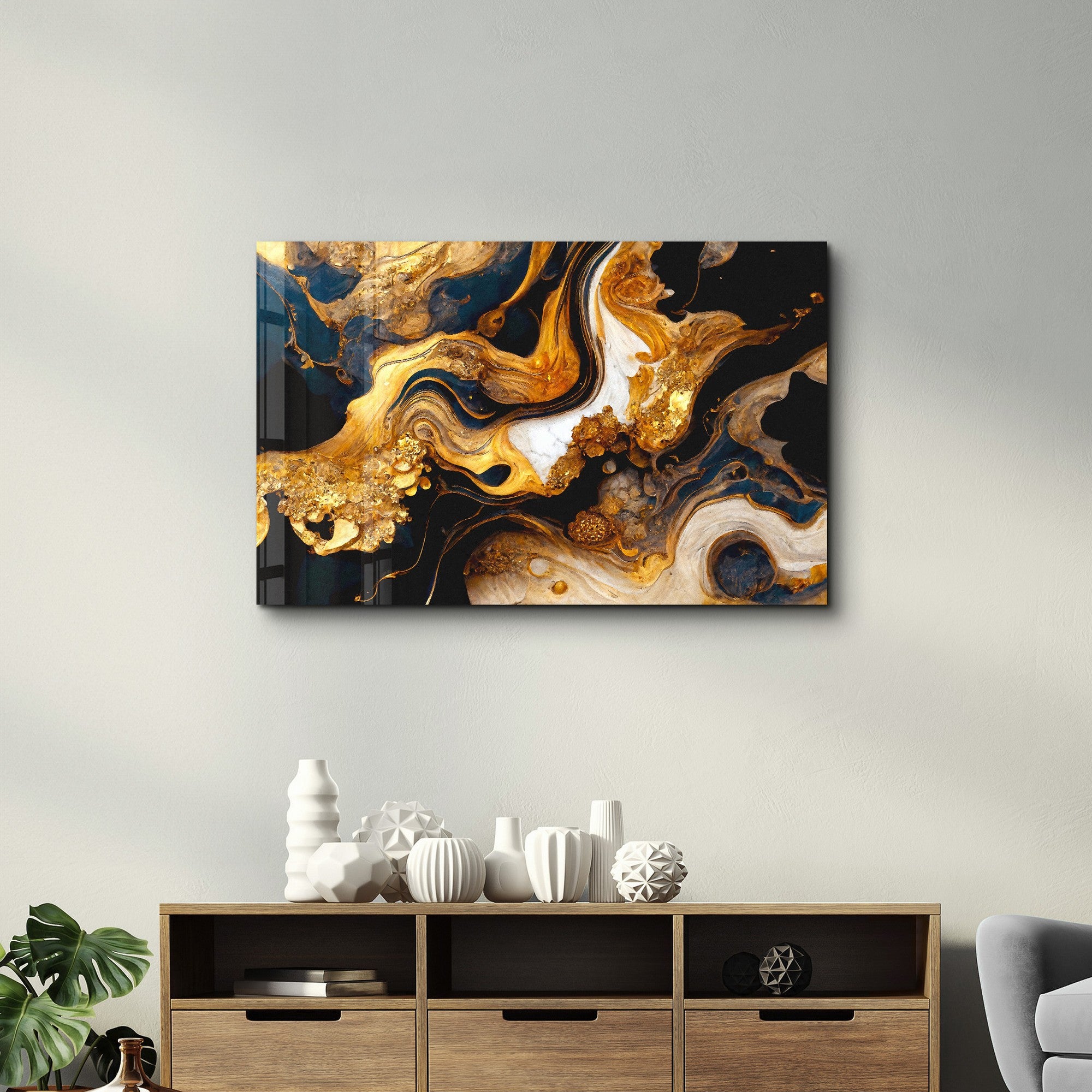 Arte Decorativa em Vidro Temperado Multicolor 35x55cm - Impressão UV de Alta Qualidade