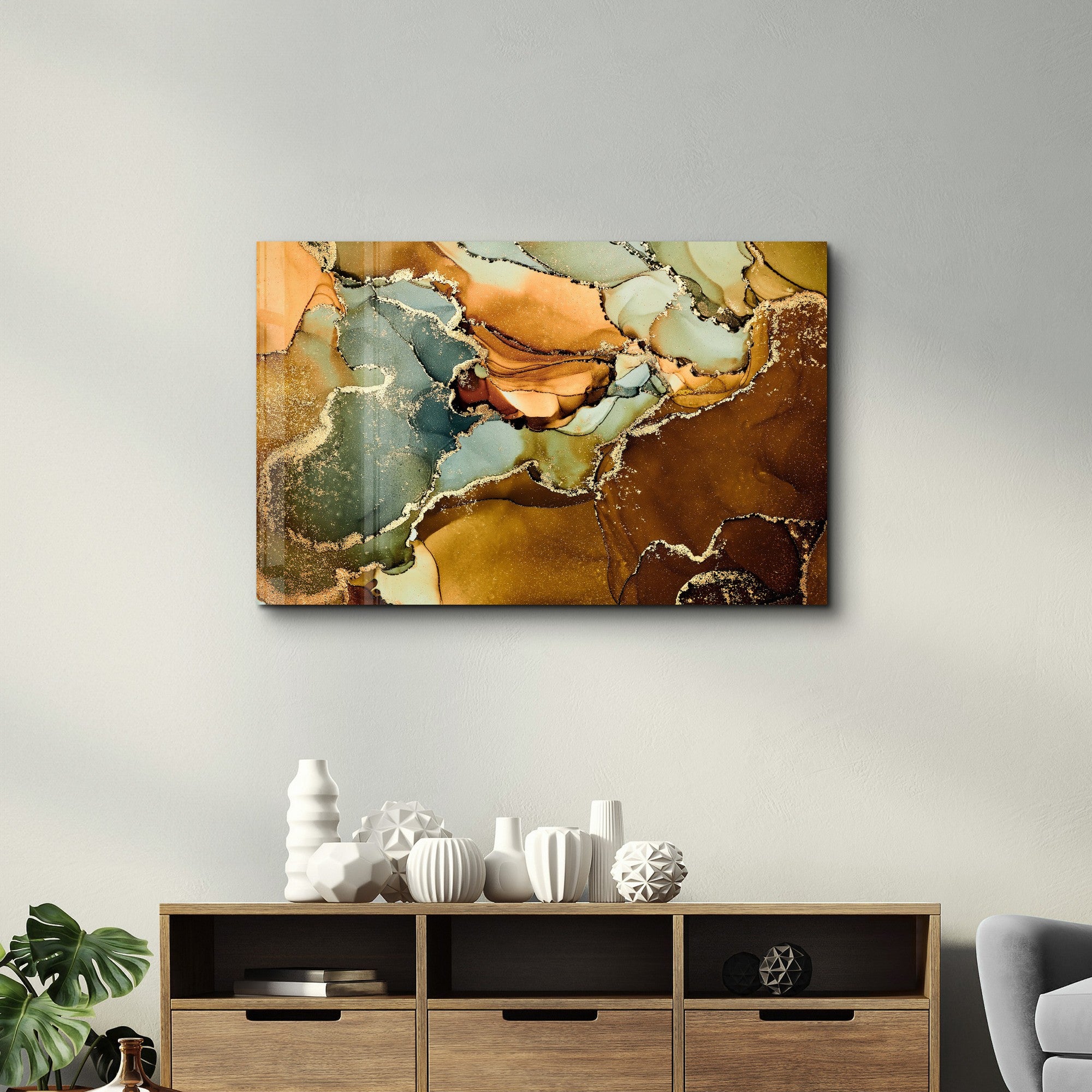 Arte Decorativa em Vidro Temperado Multicolor 35x55cm - Impressão UV de Alta Qualidade