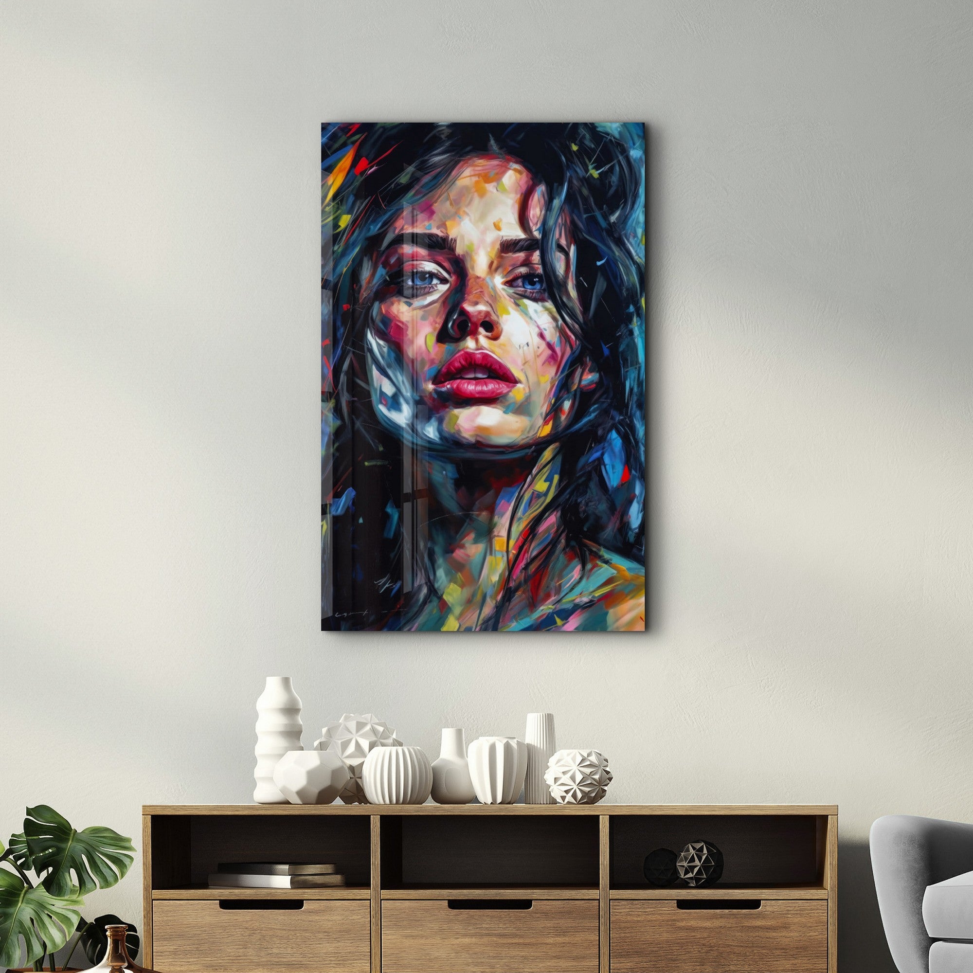 Arte Decorativa em Vidro Temperado Multicolor 70x110cm - Impressão UV de Alta Qualidade