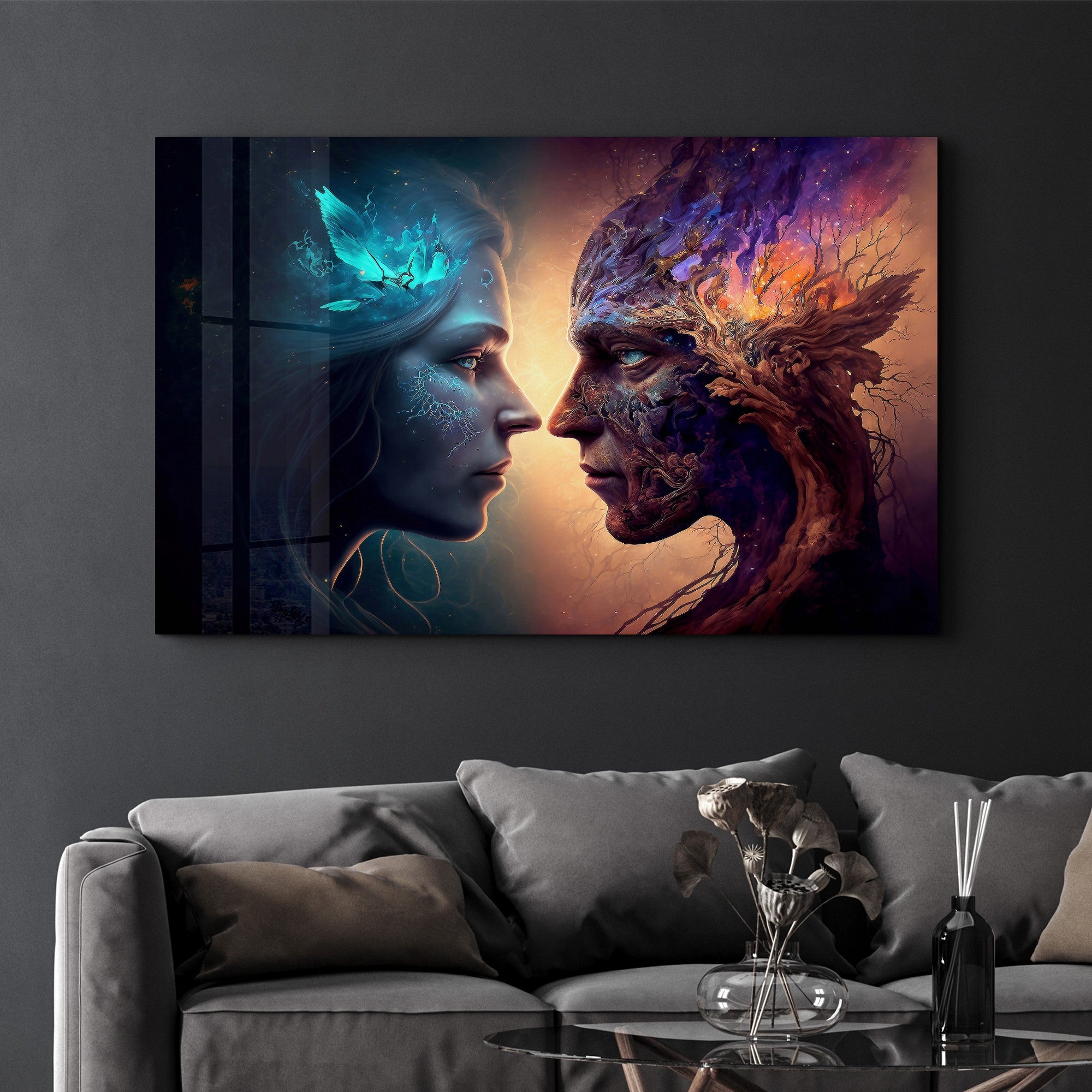 Arte Decorativa em Vidro Temperado Multicolor 35x55cm - Impressão UV de Alta Qualidade