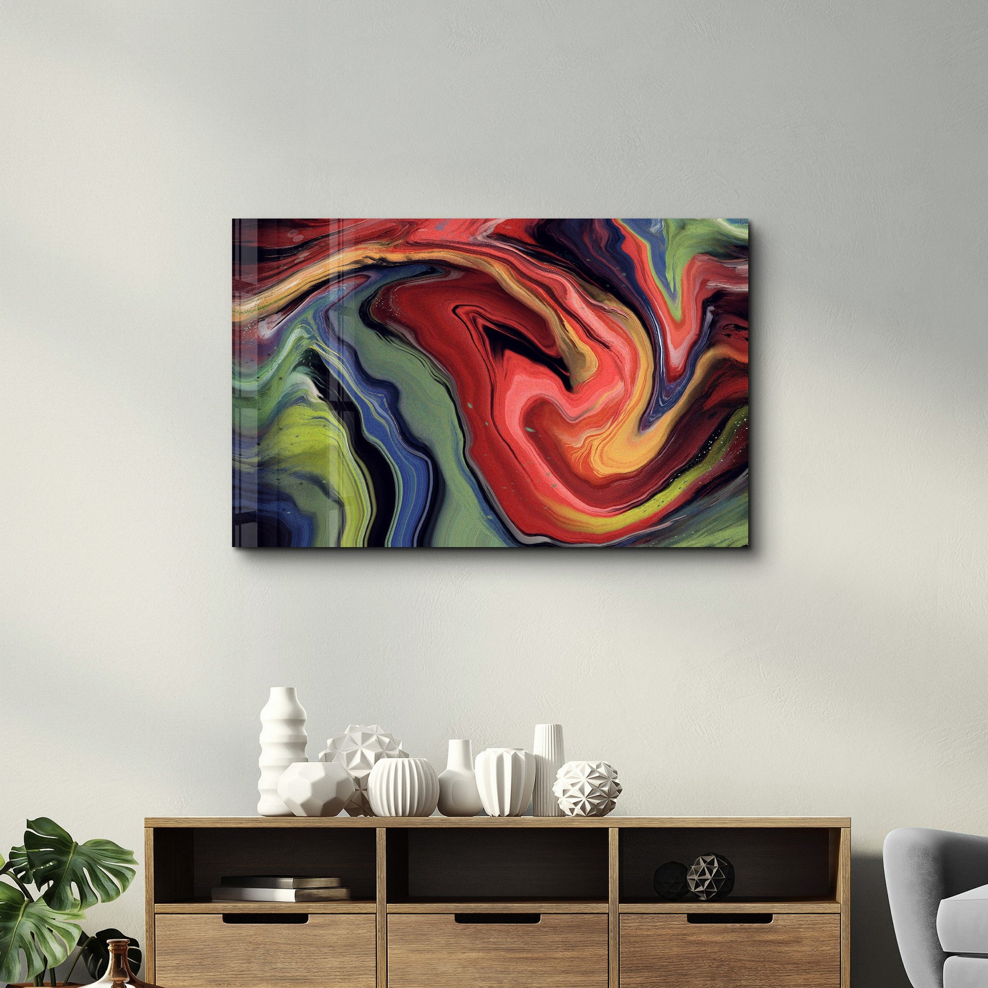 Arte Decorativa em Vidro Temperado Multicolor 35x55cm - Impressão UV de Alta Qualidade