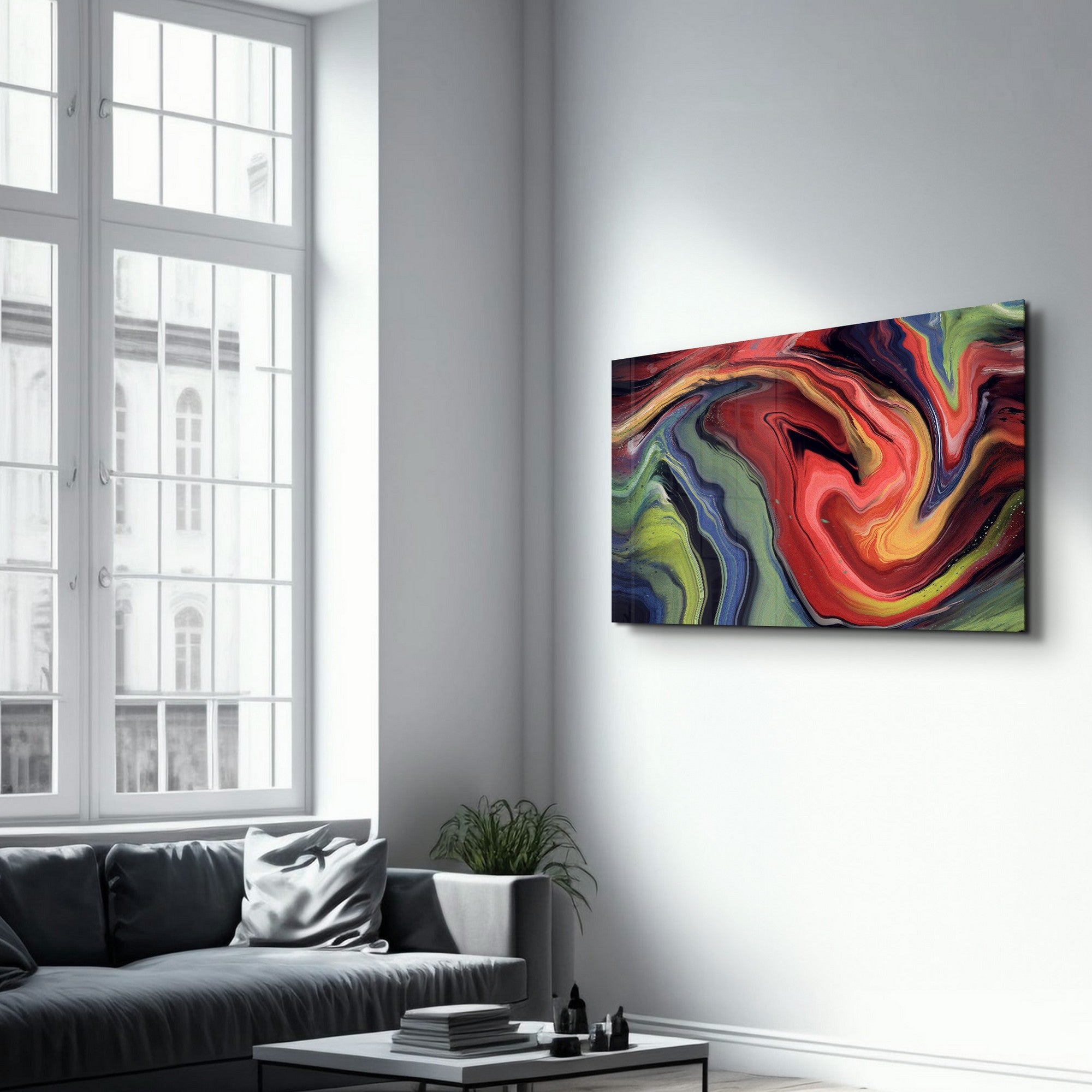 Arte Decorativa em Vidro Temperado Multicolor 35x55cm - Impressão UV de Alta Qualidade