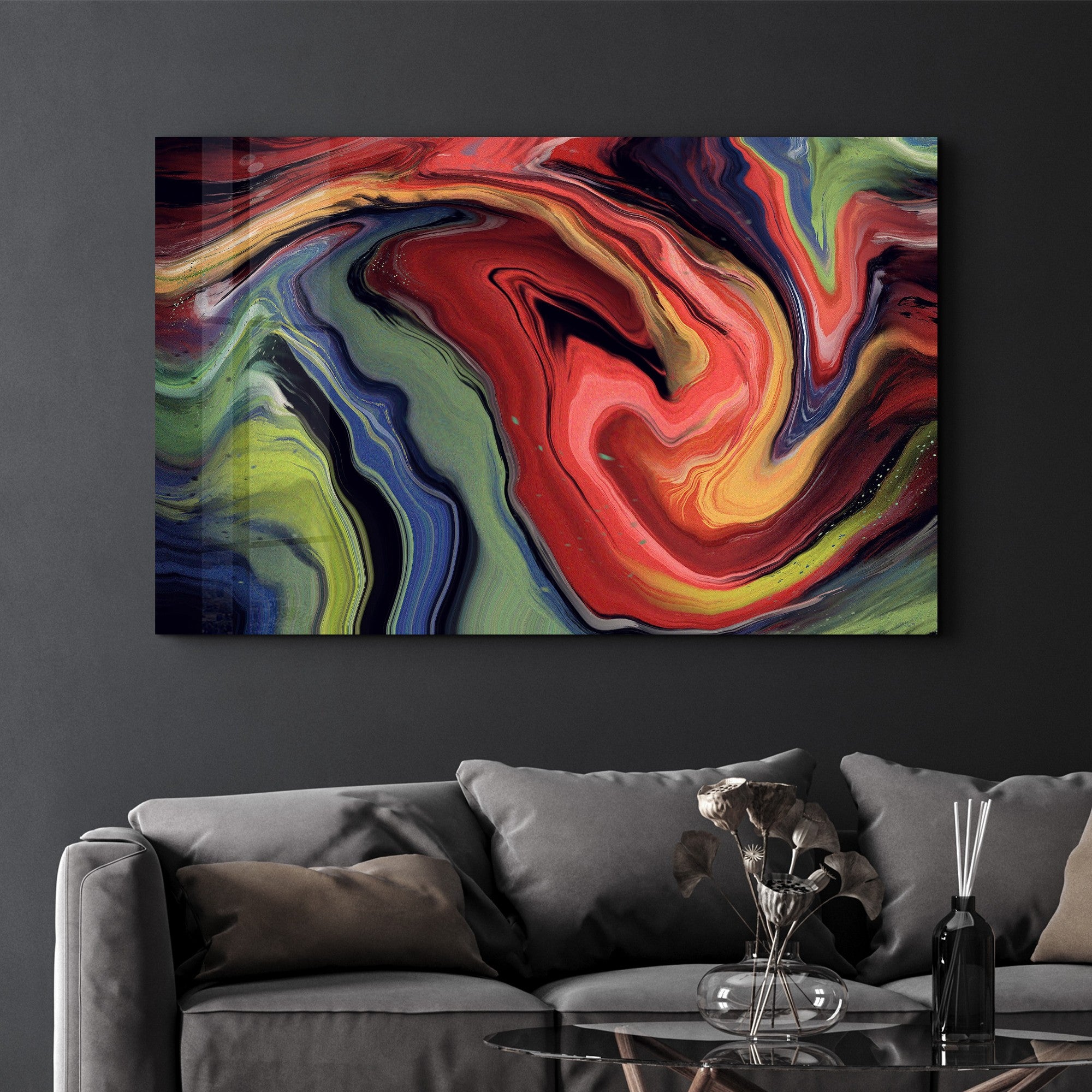 Arte Decorativa em Vidro Temperado Multicolor 70x110cm - Impressão UV de Alta Qualidade