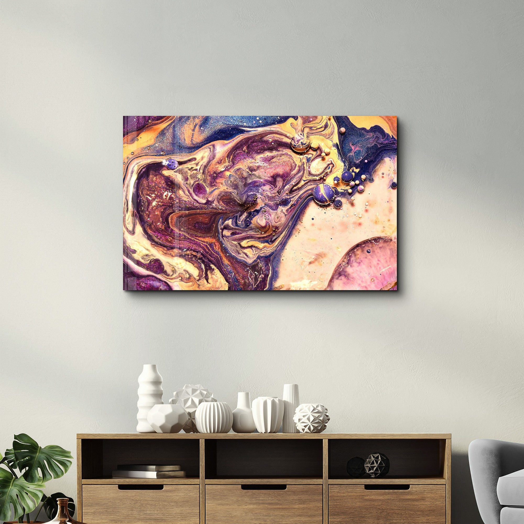 Arte Decorativa em Vidro Temperado Multicolor 35x55cm - Impressão UV de Alta Qualidade