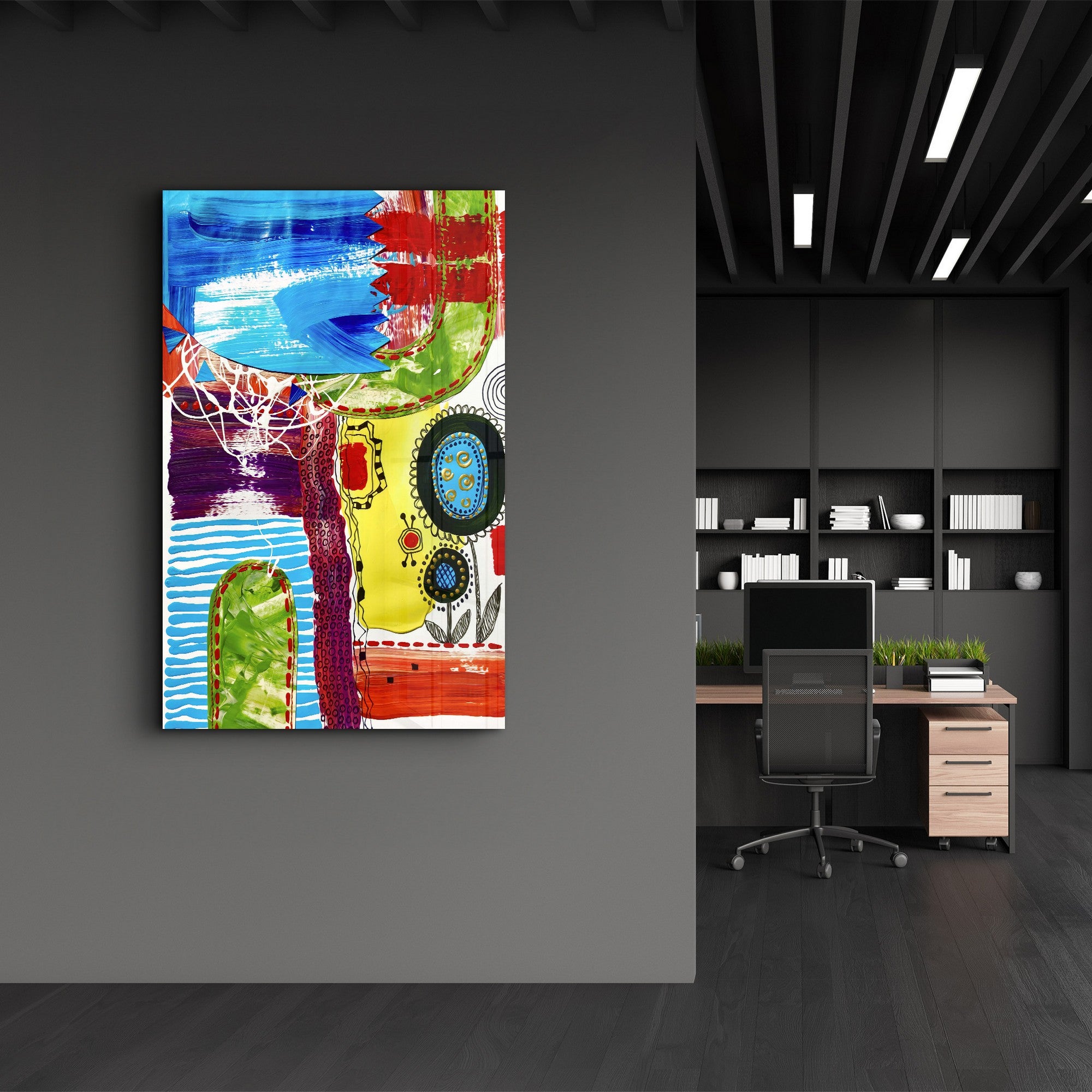 Arte Decorativa em Vidro Temperado Multicolor 35x55cm - Impressão UV de Alta Qualidade