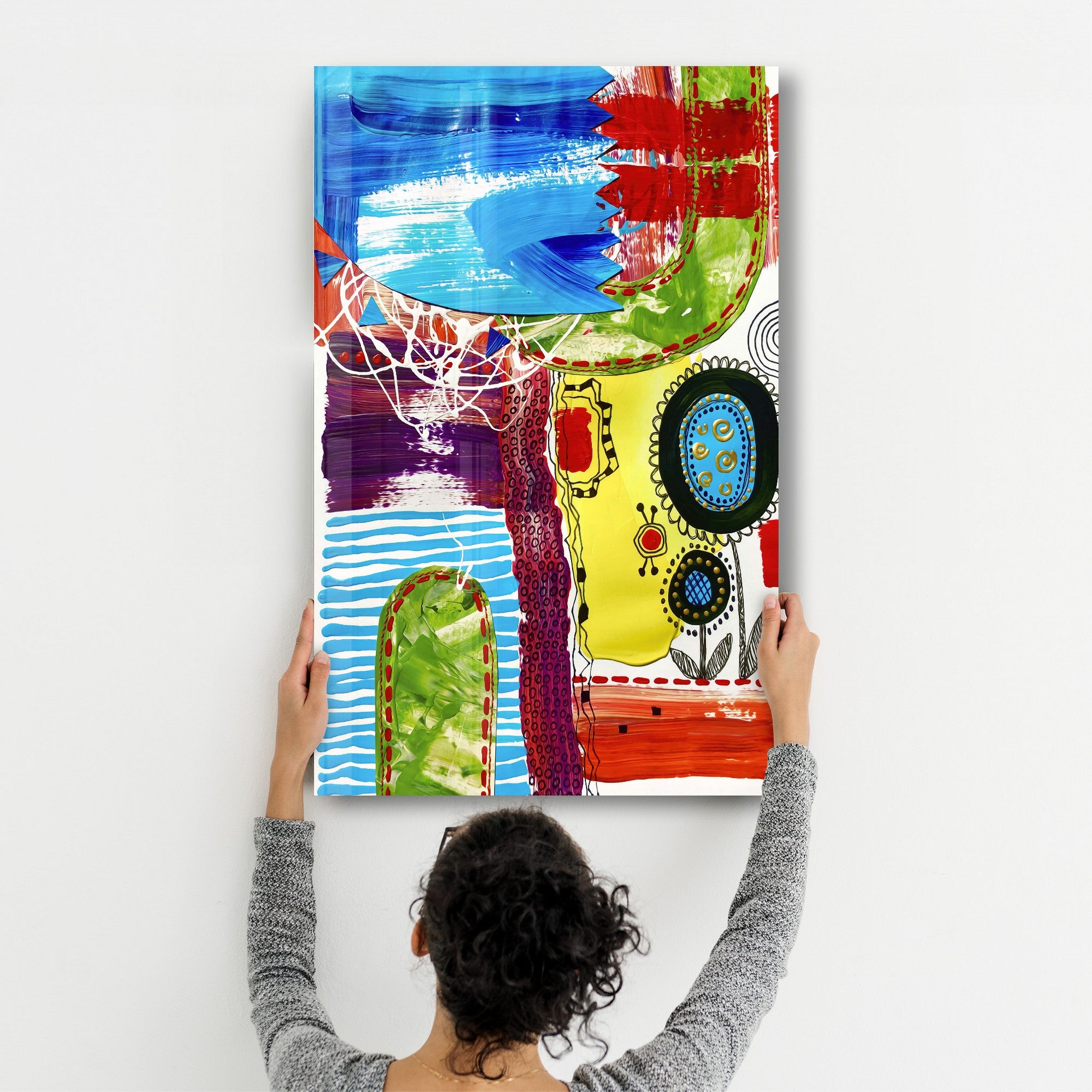 Arte Decorativa em Vidro Temperado Multicolor 35x55cm - Impressão UV de Alta Qualidade