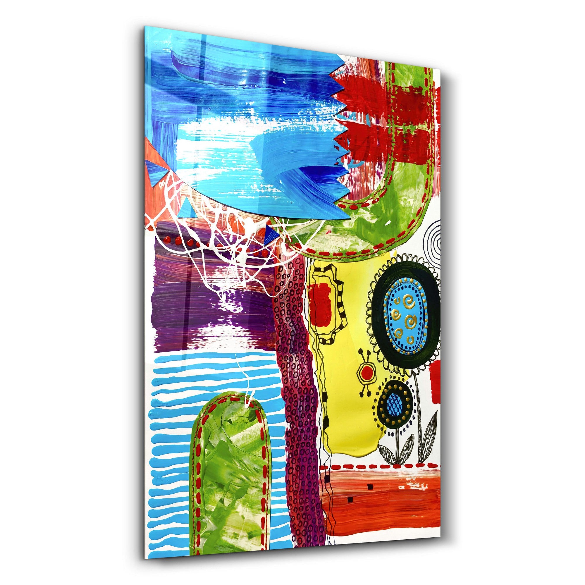 Arte Decorativa em Vidro Temperado Multicolor 35x55cm - Impressão UV de Alta Qualidade