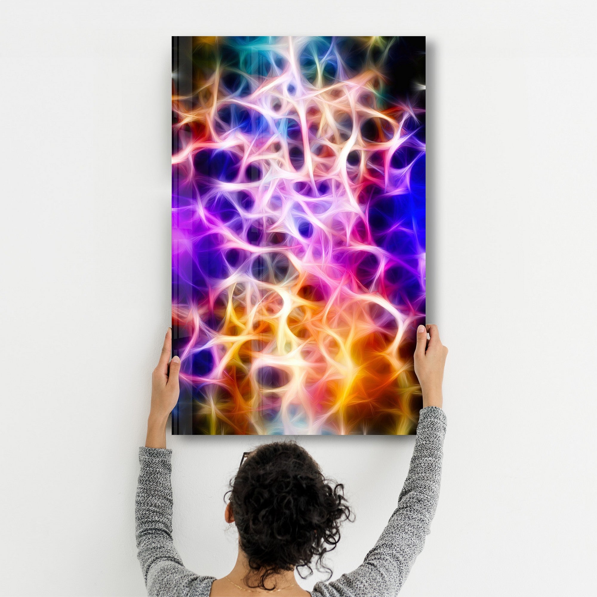 Arte Decorativa em Vidro Temperado Multicolor 70x110cm - Impressão UV de Alta Qualidade